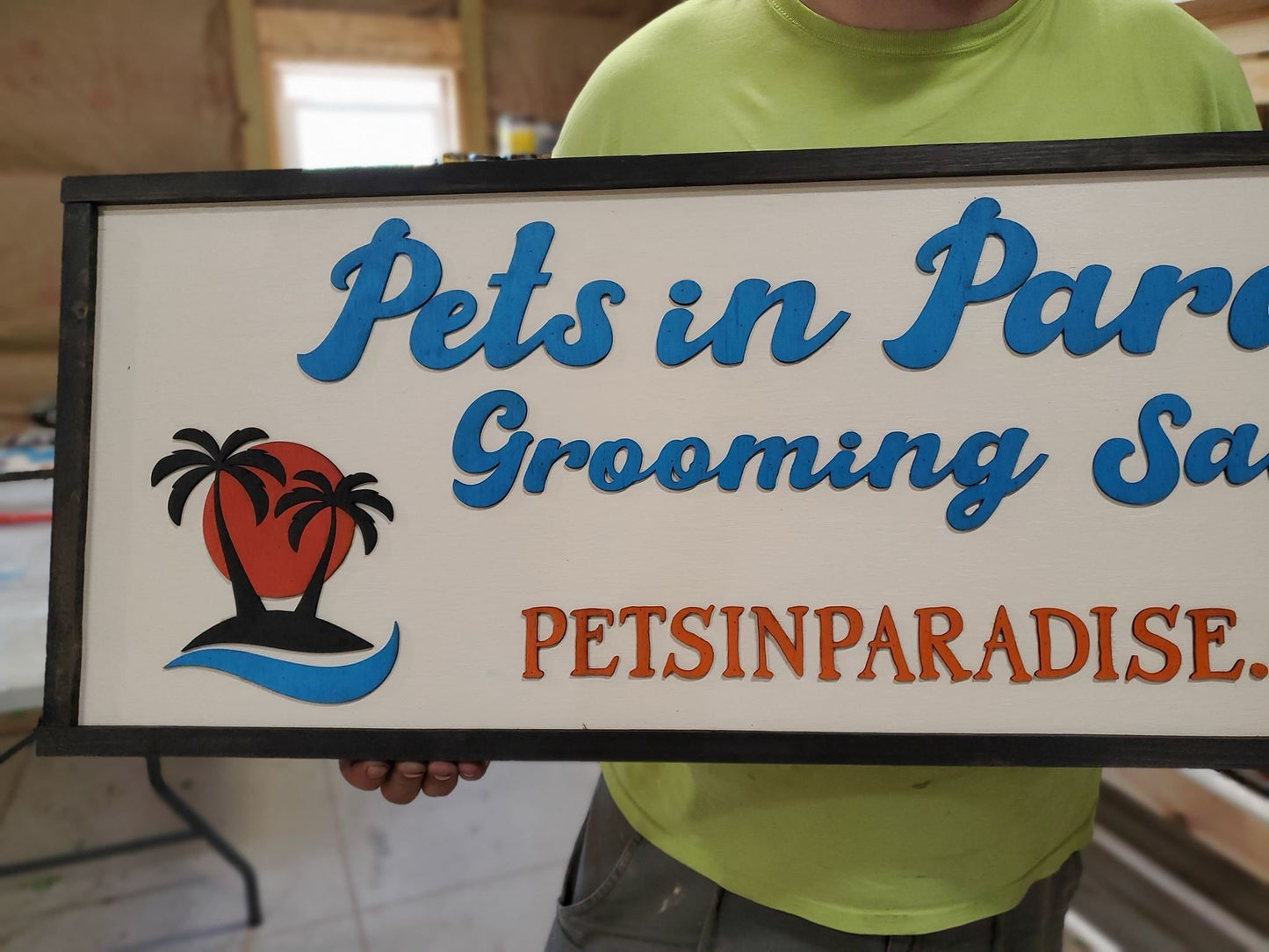 Custom Handmade Wood Sign Hanging Square Rectangle Framed sign for your Office Business Shop or Store Personalized