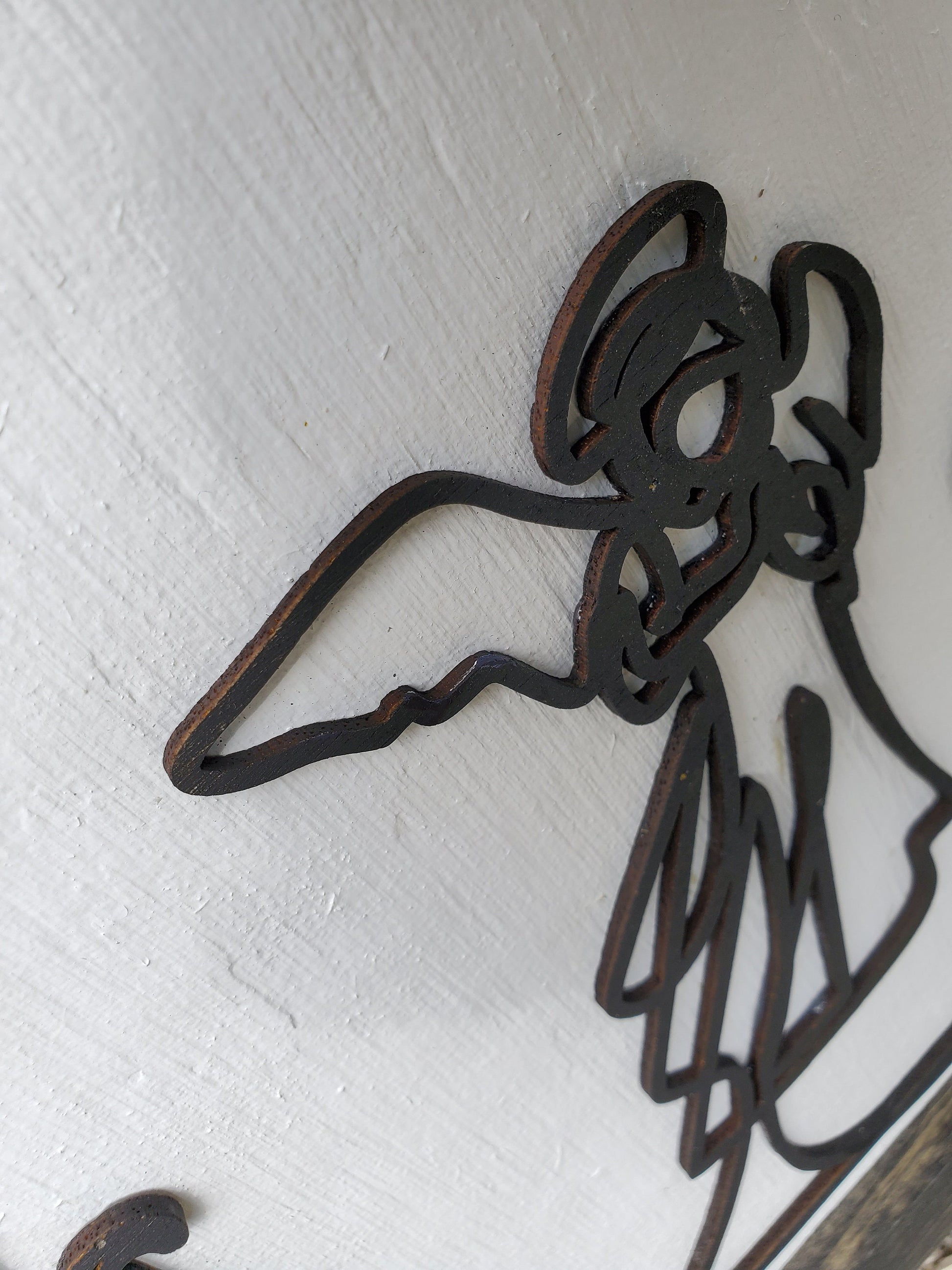 Nativity, Scene, Manger, Christmas, Winter, Christs Birth, Baby Jesus, Line Art, 3D, Raised Text Sign, Rustic, Farmhouse, Shabby Chic, Wood