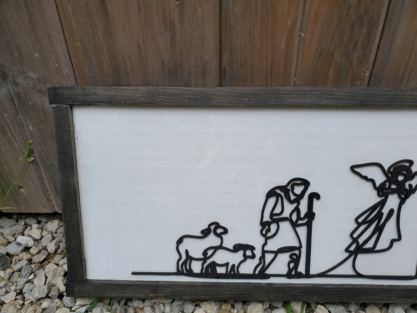 Nativity, Scene, Manger, Christmas, Winter, Christs Birth, Baby Jesus, Line Art, 3D, Raised Text Sign, Rustic, Farmhouse, Shabby Chic, Wood