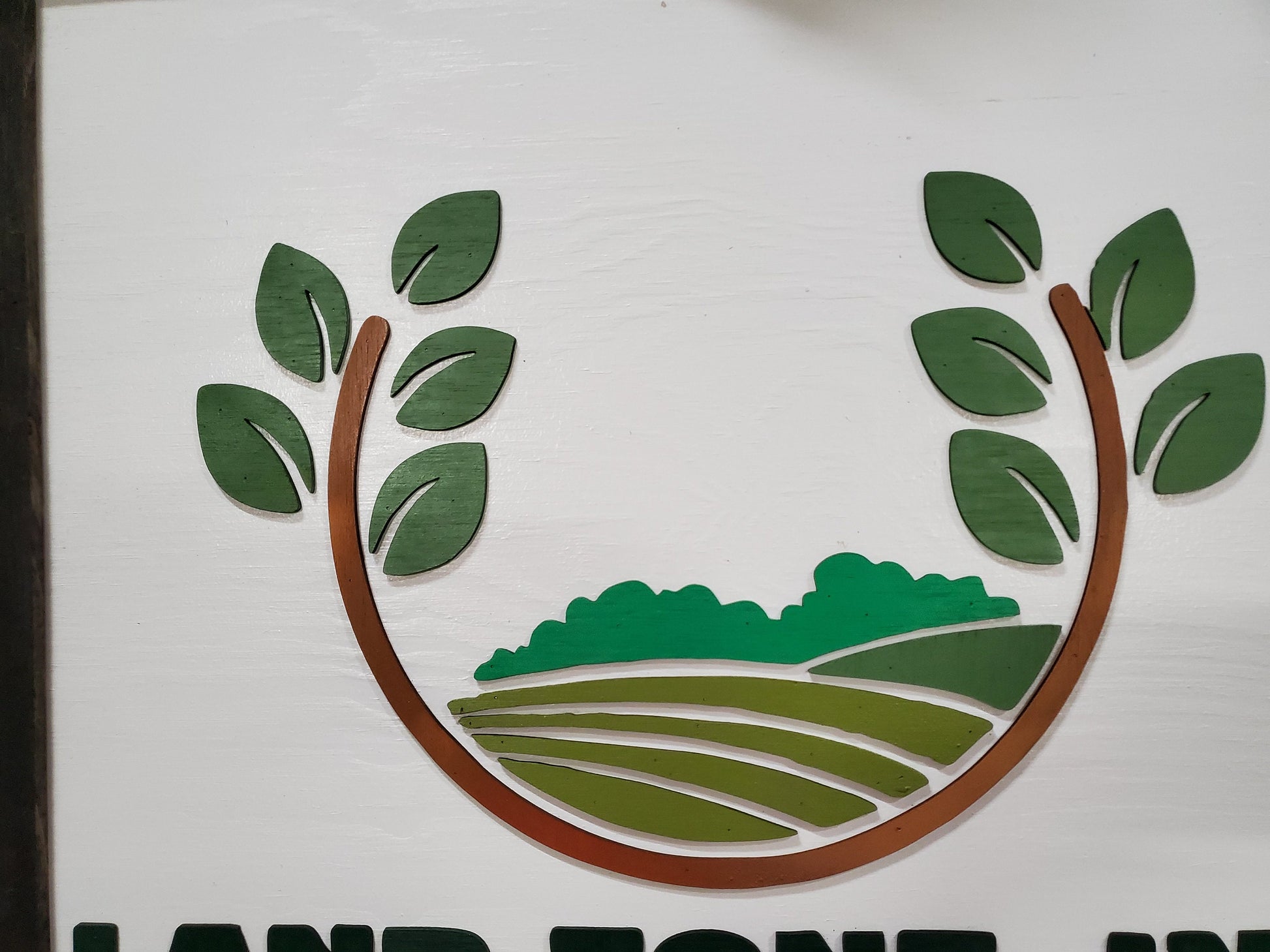 Land Management Real Estate Custom Business Logo Square Over-sized Rustic Wood Laser Cut Out 3D Extra Large Sign