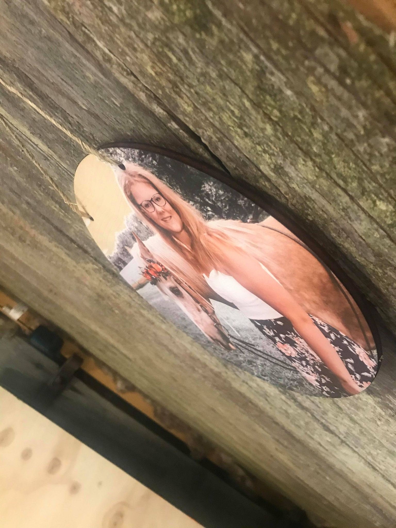 Photo on Wood Round Circle Custom Your Photo Printed Large Rustic Personalized Custom Gift Idea Wood Print Wood Photo Home Decor USA