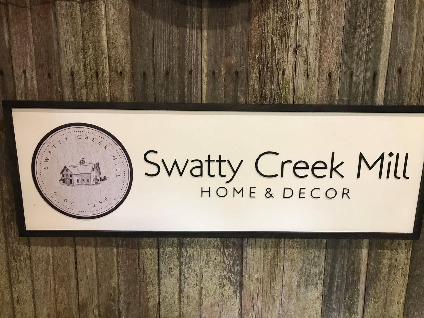 Custom Wood Sign Mill Printed Image Raised Letters Business Commerical Signage Boutique Store Wooden Handmade Home Decor Large Your Logo
