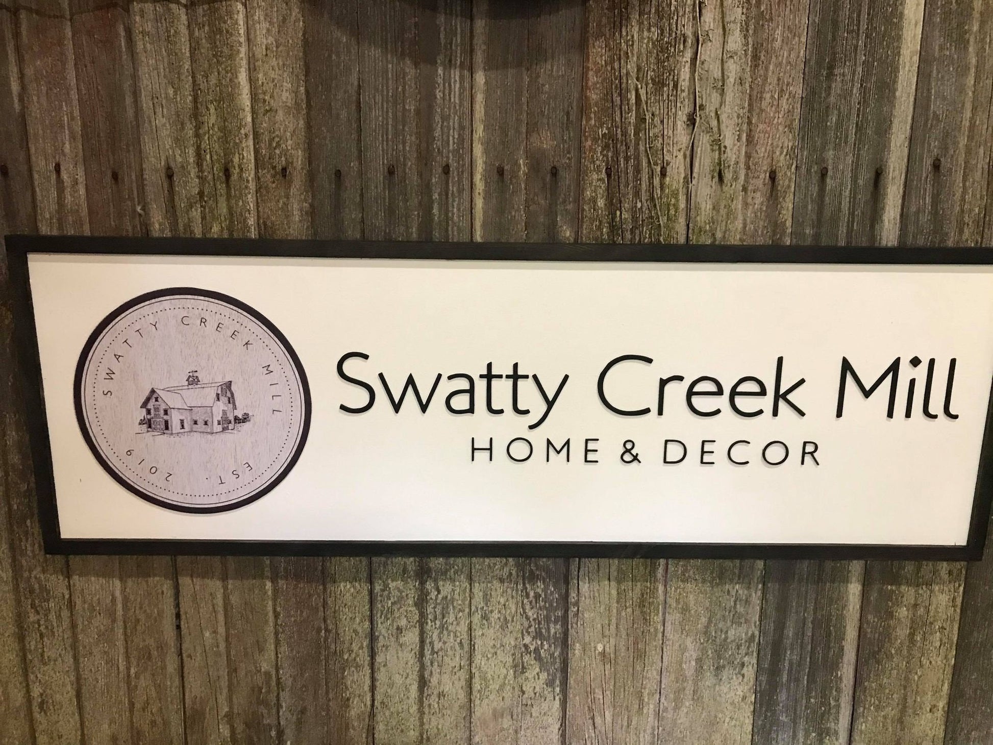 Custom Wood Sign Mill Printed Image Raised Letters Business Commerical Signage Boutique Store Wooden Handmade Home Decor Large Your Logo