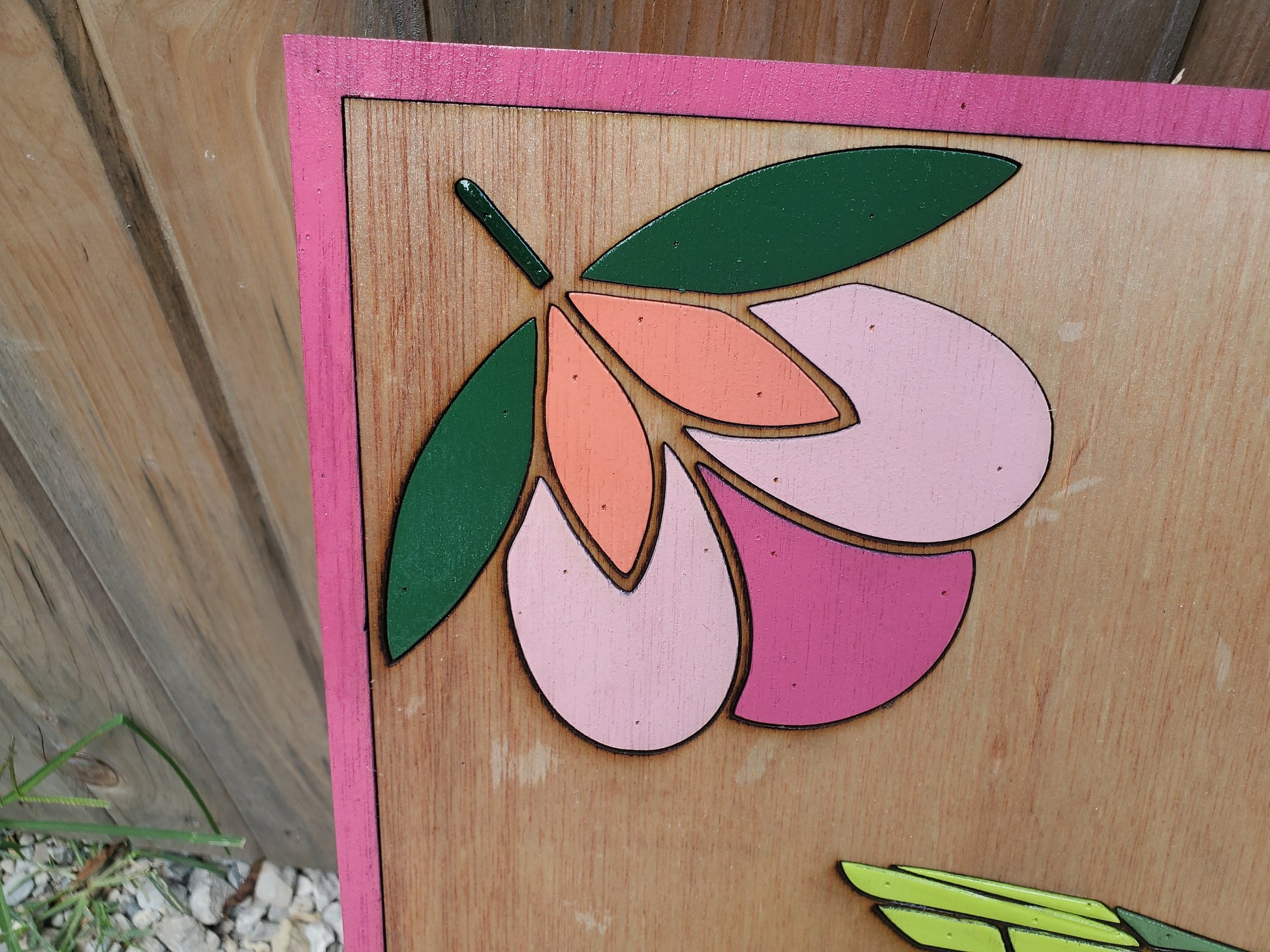 Hummingbird, Bird, Barn Quilt, Tulip, Flower, Floral, Wood, Barn Decor, Vintage, Rustic, Mosaic, Handmade, Primitive, Laser Cut Out