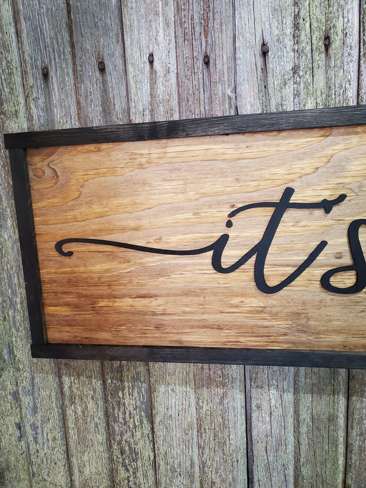 Its Your Love Large Custom Established Sign Wedding Gift Country Rustic Wood 3D Raised Text Wooden Framed Shabby Chic Cabin Decor