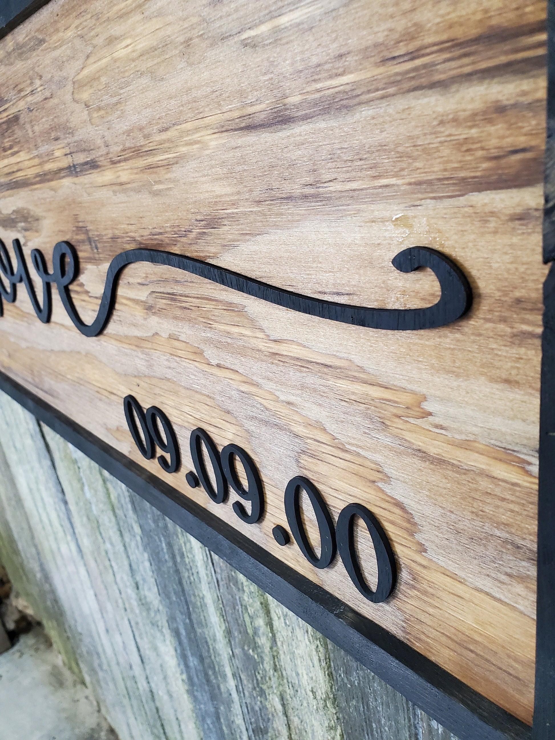 Its Your Love Large Custom Established Sign Wedding Gift Country Rustic Wood 3D Raised Text Wooden Framed Shabby Chic Cabin Decor