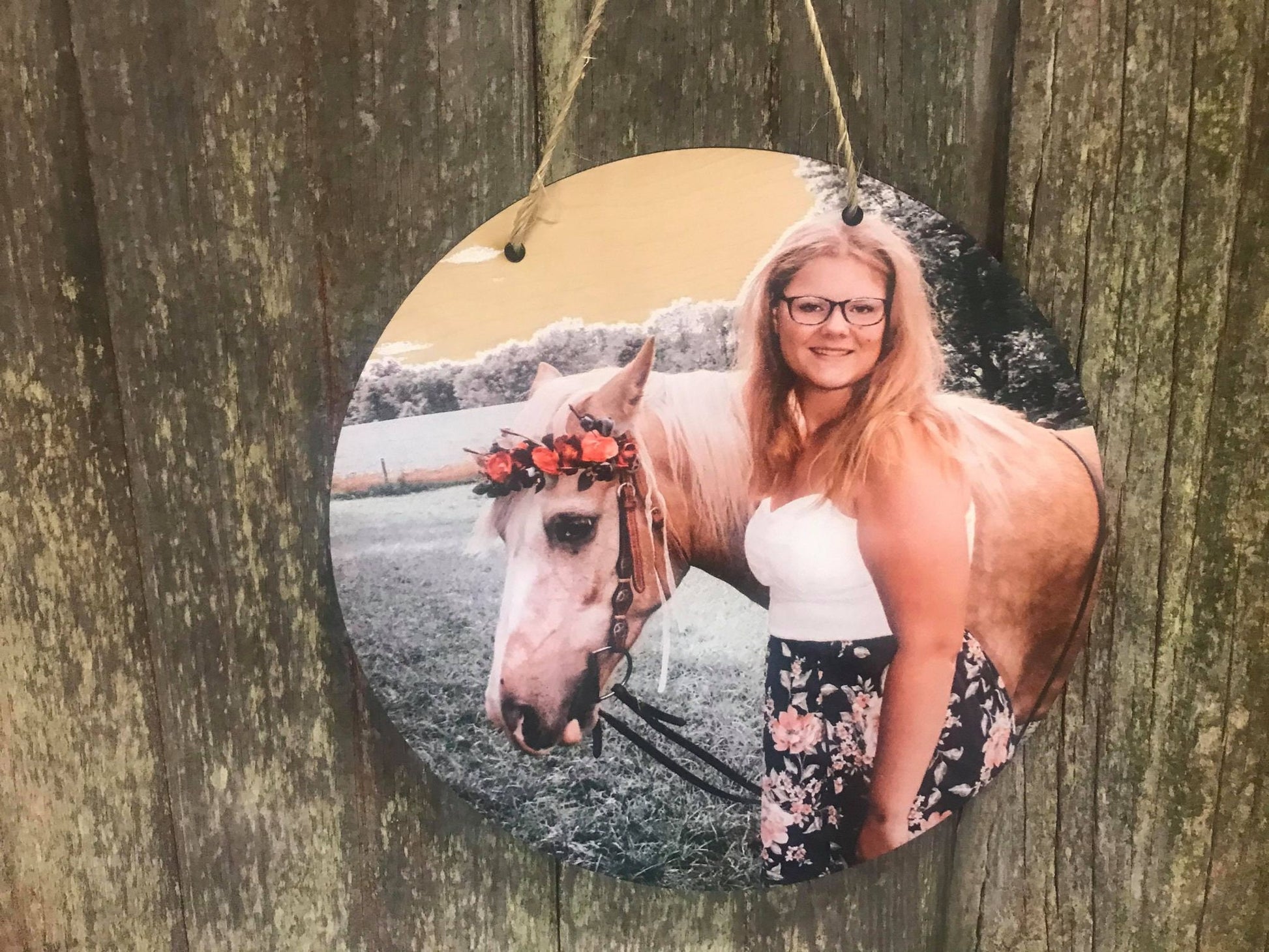 Photo on Wood Round Circle Custom Your Photo Printed Large Rustic Personalized Custom Gift Idea Wood Print Wood Photo Home Decor USA