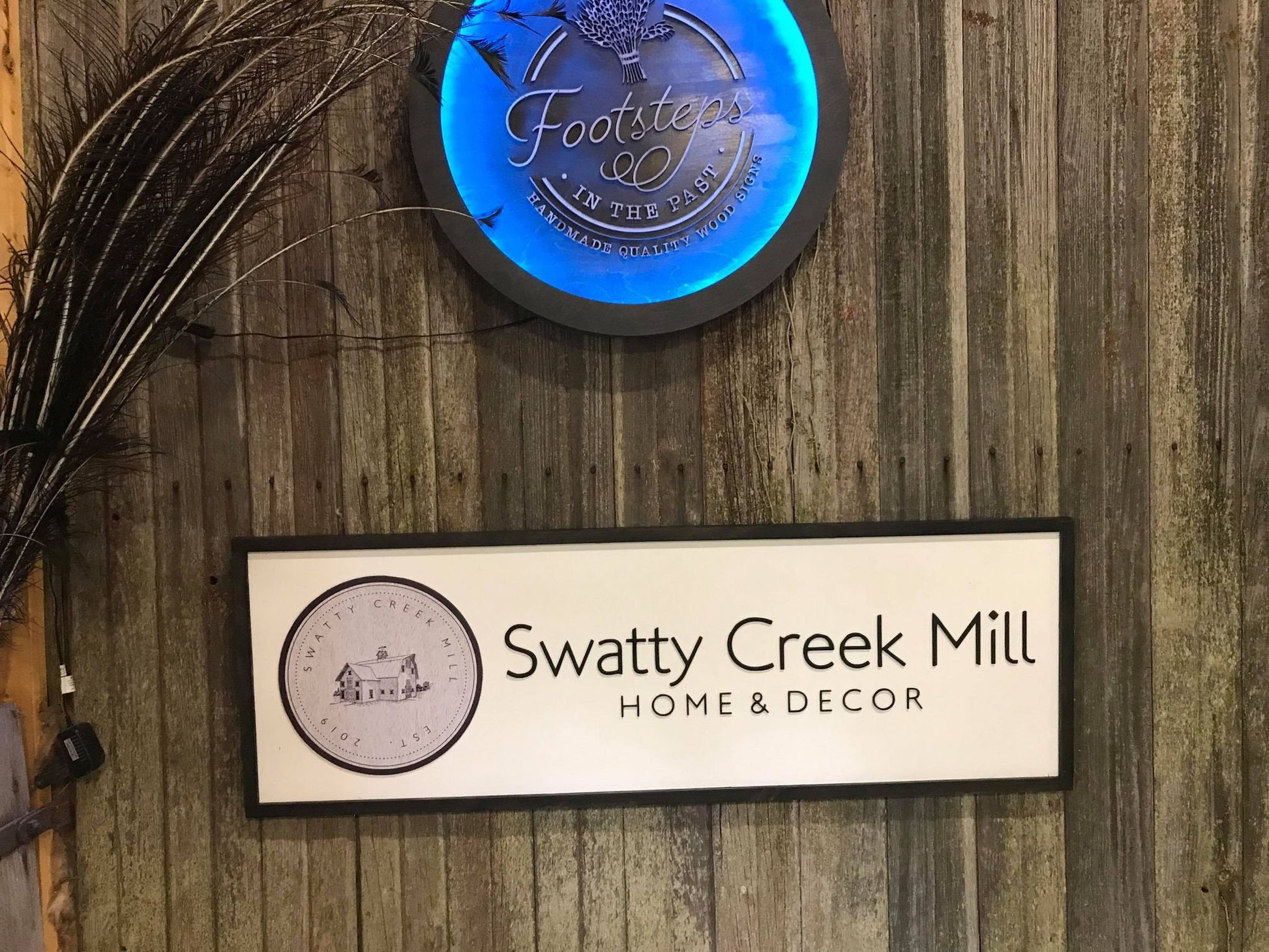 Custom Wood Sign Mill Printed Image Raised Letters Business Commerical Signage Boutique Store Wooden Handmade Home Decor Large Your Logo