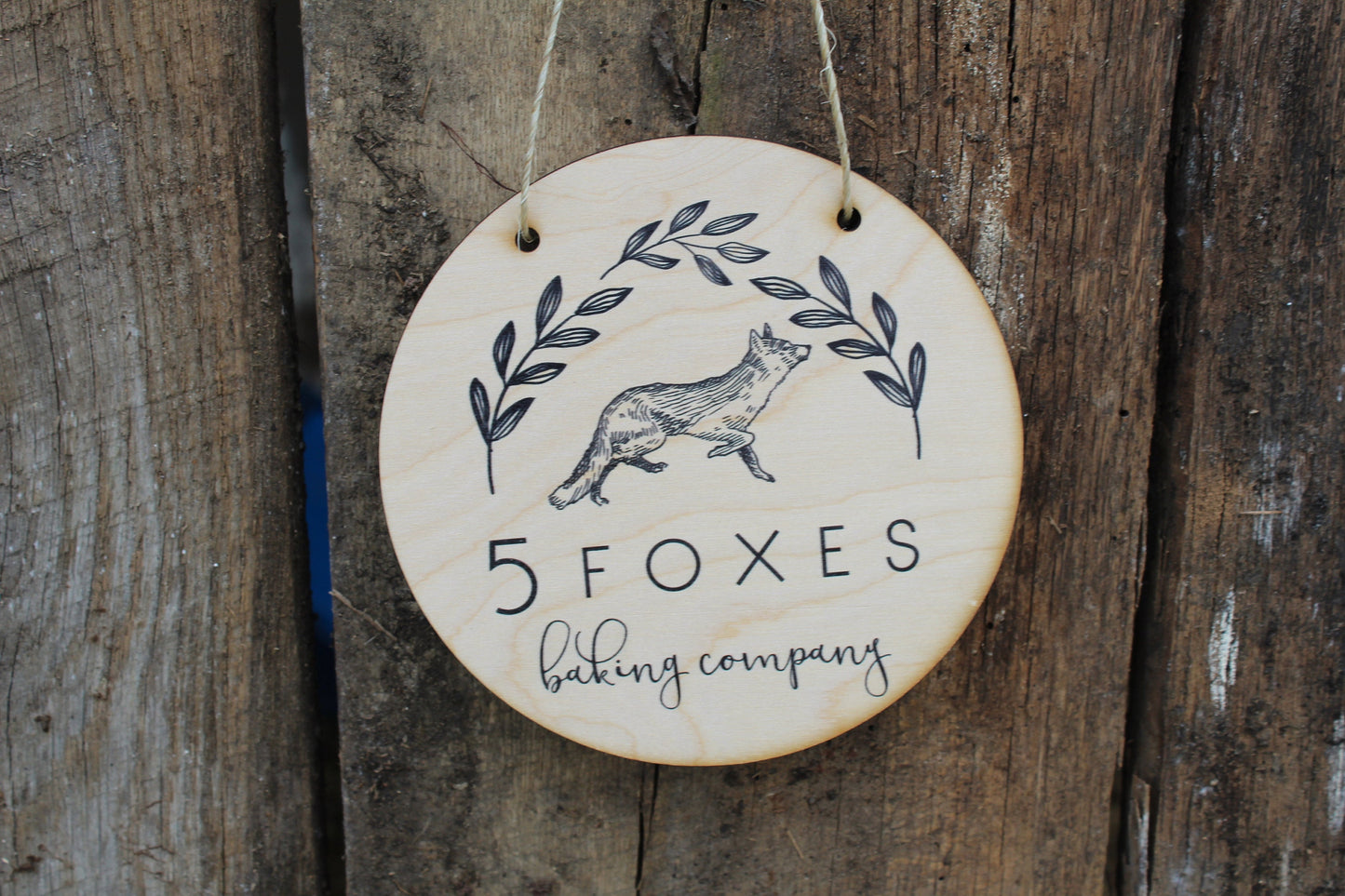 Small Business Sign Logo Your Actual Logo Round Small Business Hanging Sign Custom Circle Personalized Plaque Wall Art Color Wood Print