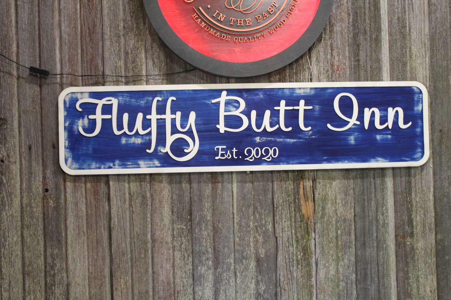 Large Custom Distressed Inn Bed and Breakfast Sign Over-sized Rustic Business Logo Bar Barn Country Wood Raised Text