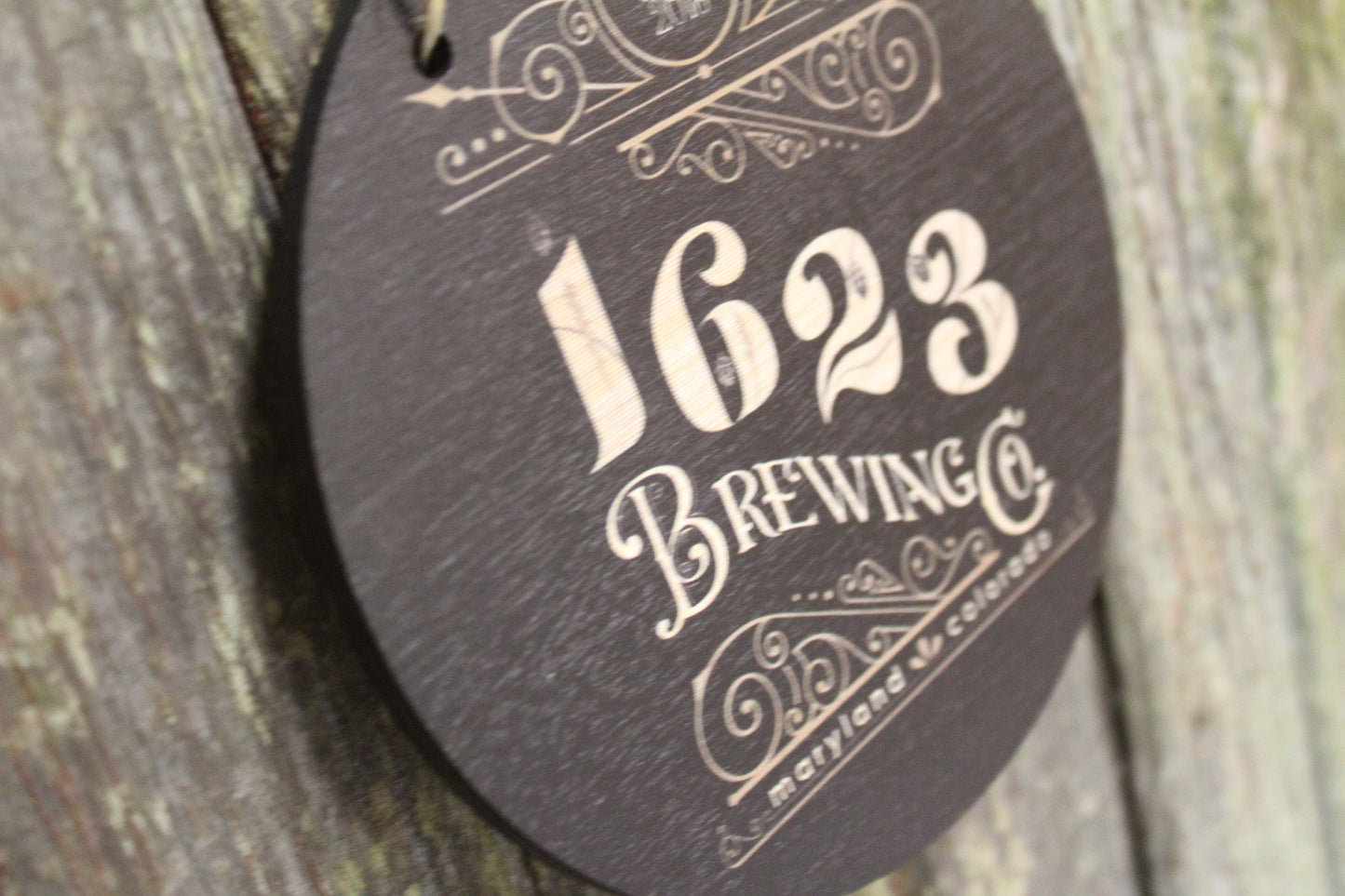 Wood Front Door Small Business Sign Logo Your Actual Logo Round Small Business Hanging Sign Custom Circle Personalized Wall Art Color Print