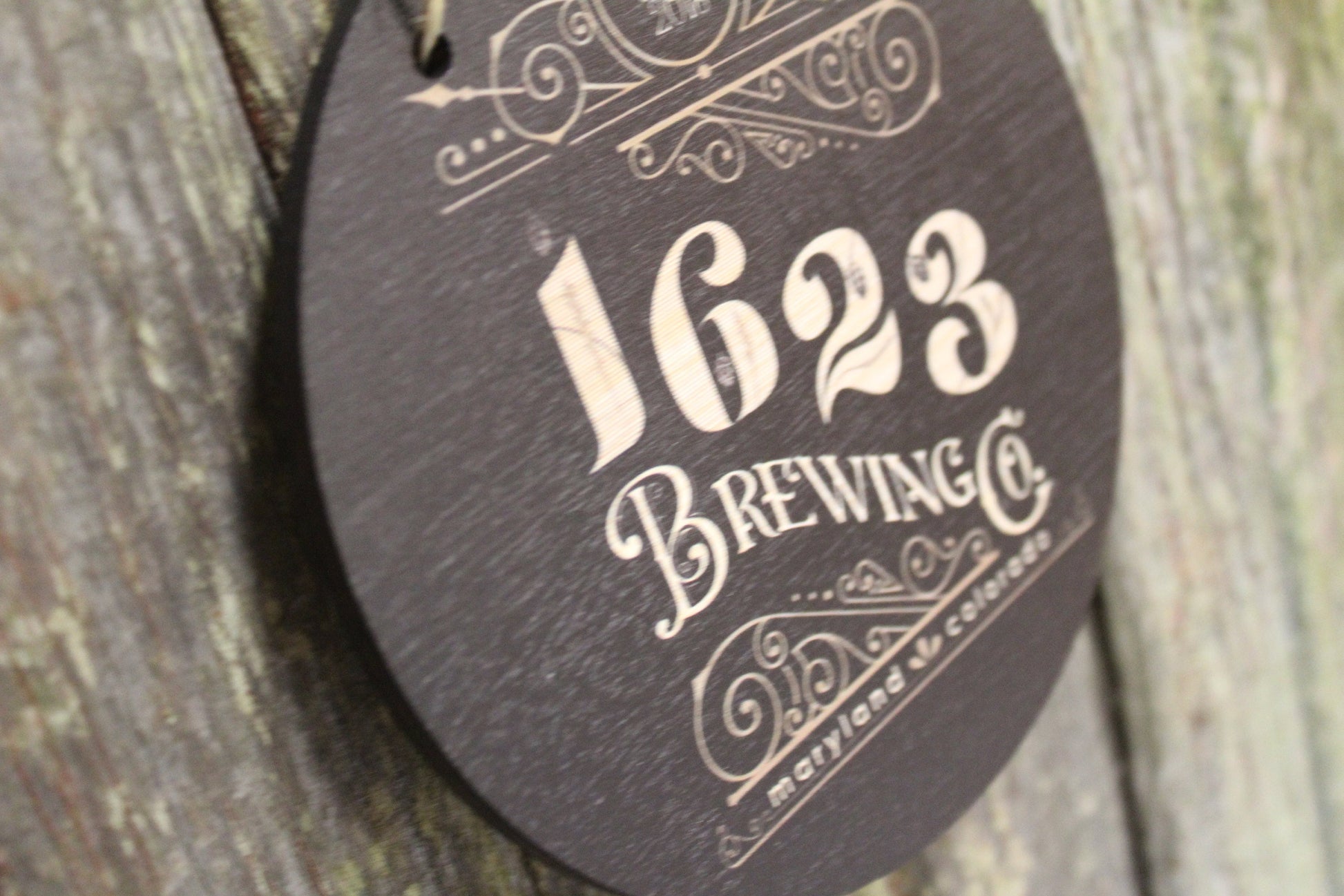 Wood Front Door Small Business Sign Logo Your Actual Logo Round Small Business Hanging Sign Custom Circle Personalized Wall Art Color Print
