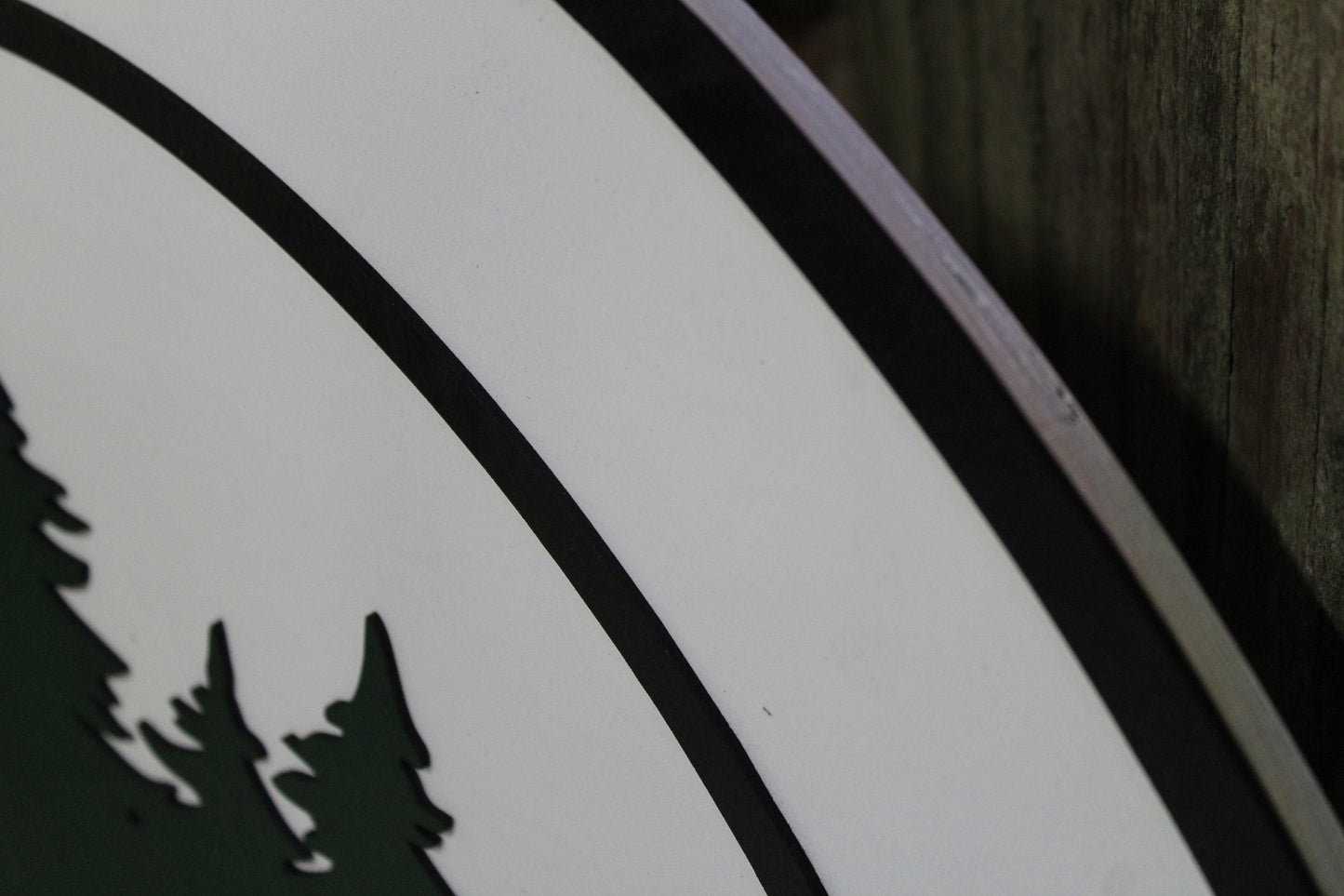 General Store Sign Small Business Round Sign Raised Text Commercial Signage 3D Your Logo Extra Large Rings Established Pine Trees Custom