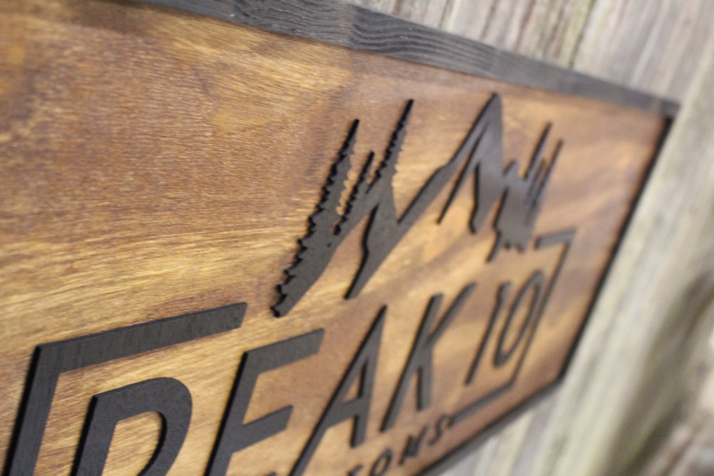 Raised Rustic Business Sign 3D Large Custom We Use Your Graphic and Colors Business Logo Wood Entrance Text Extra Large