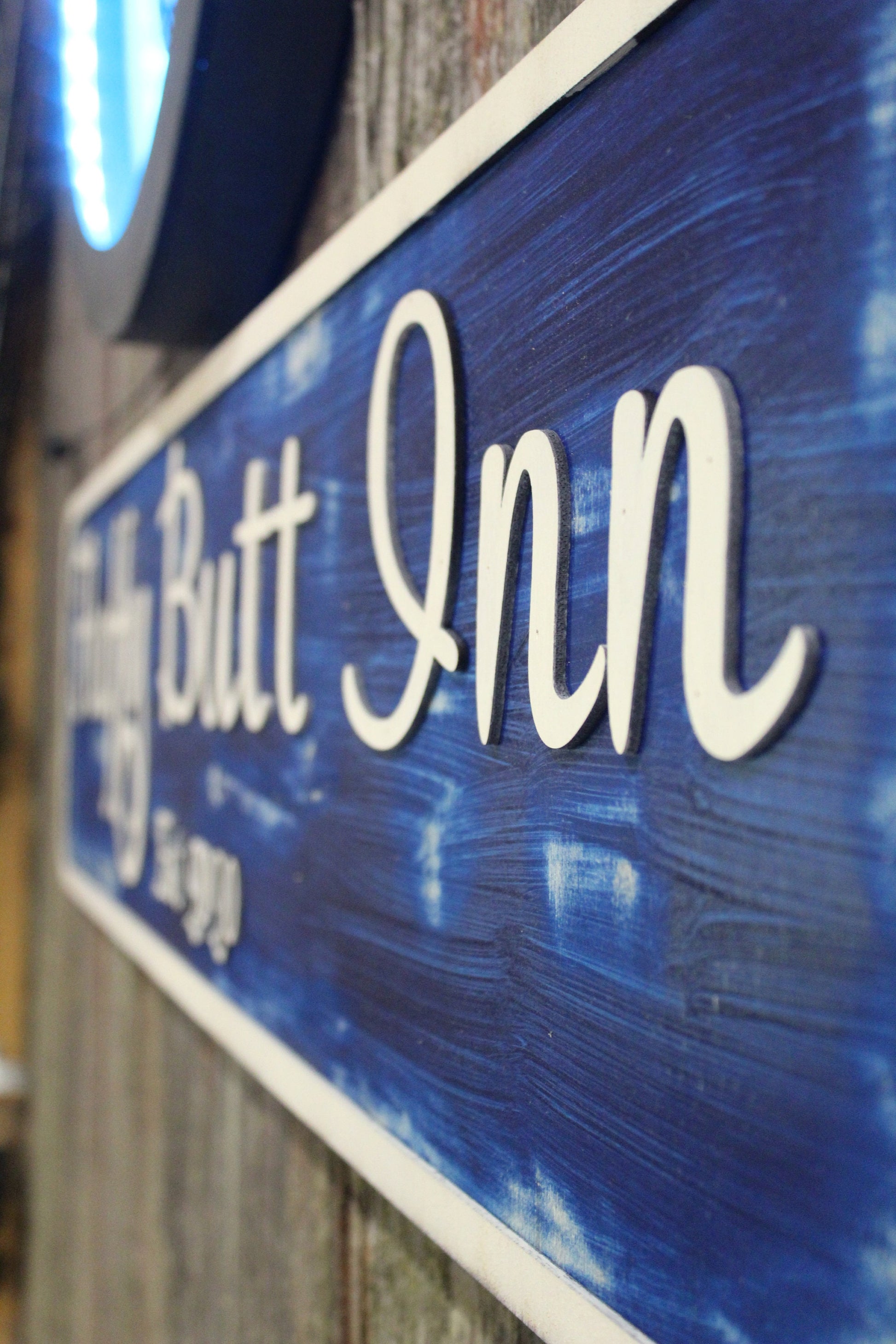 Large Custom Distressed Inn Bed and Breakfast Sign Over-sized Rustic Business Logo Bar Barn Country Wood Raised Text