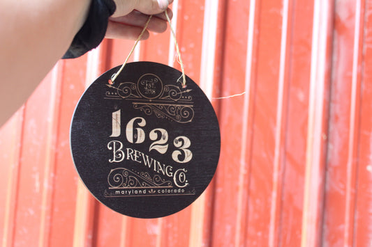 Wood Front Door Small Business Sign Logo Your Actual Logo Round Small Business Hanging Sign Custom Circle Personalized Wall Art Color Print