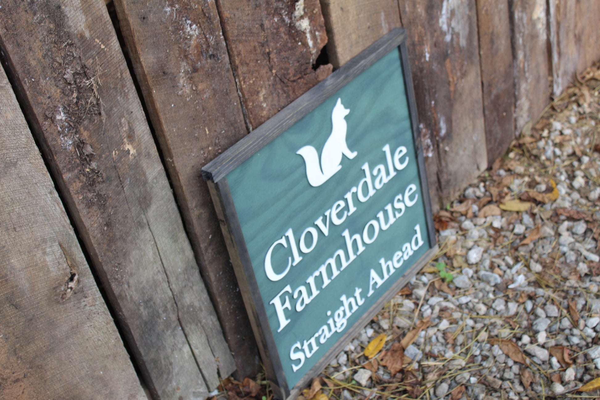 Large Custom Fox Farmhouse Sign Square Directional Sign Business Sign Raised Text Your Logo Over-sized Rustic 3D Entrance Sign