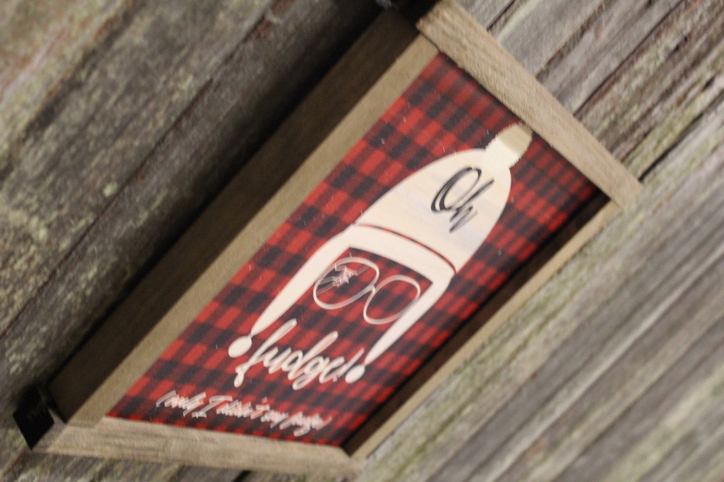 Oh Fudge! Wood Sign Buffalo Plaid Christmas Story I didn't Say Fudge Christmas Decoration Farmhouse Décor Framed Rustic Primitive Printed