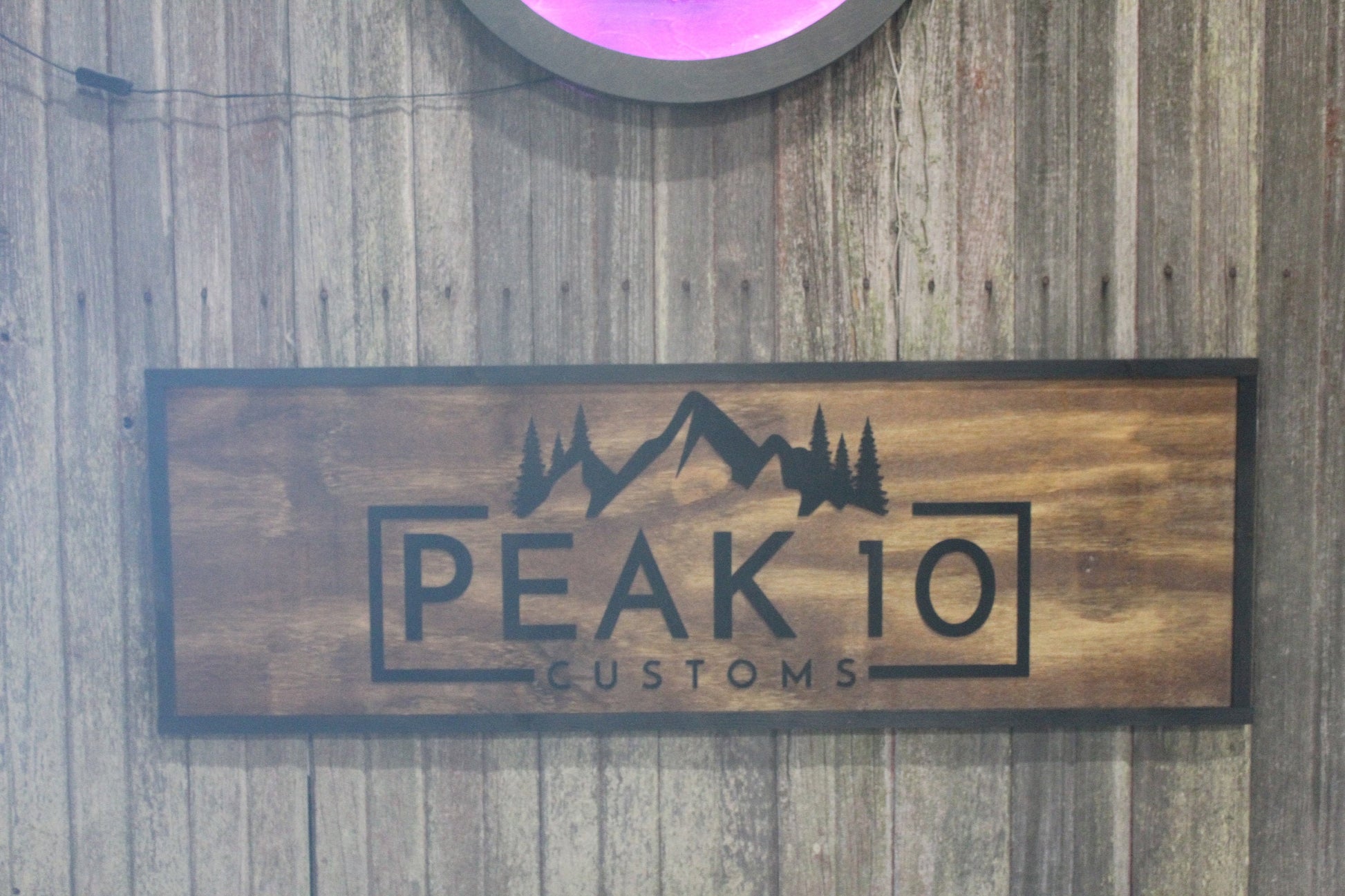 Raised Rustic Business Sign 3D Large Custom We Use Your Graphic and Colors Business Logo Wood Entrance Text Extra Large