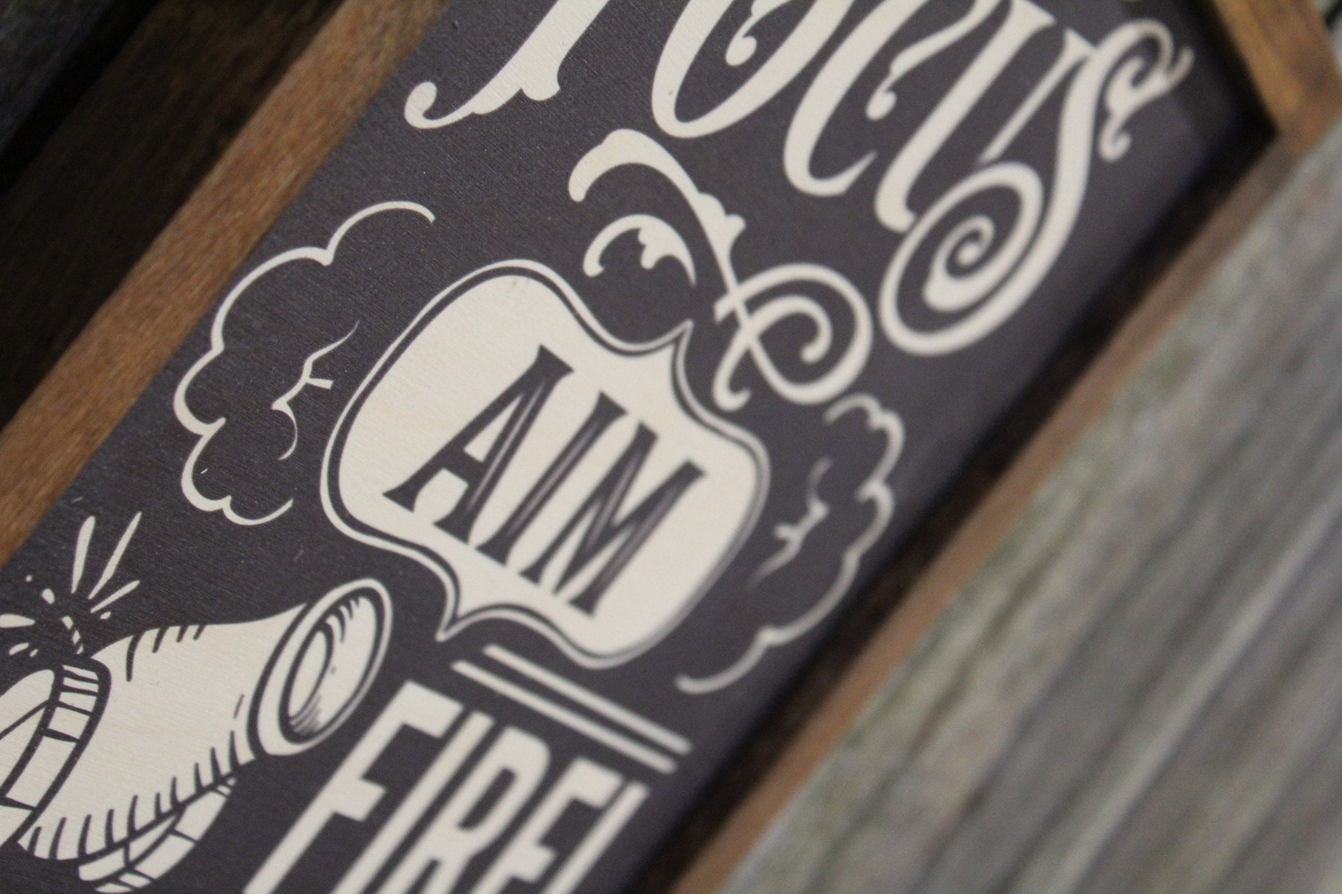 Focus Aim Fire Bathroom Wood Sign Canon Half Bath Wall Art Wall Hanging Farmhouse Rustic Shiplap Funny Humor Retro Scroll Clean Wash