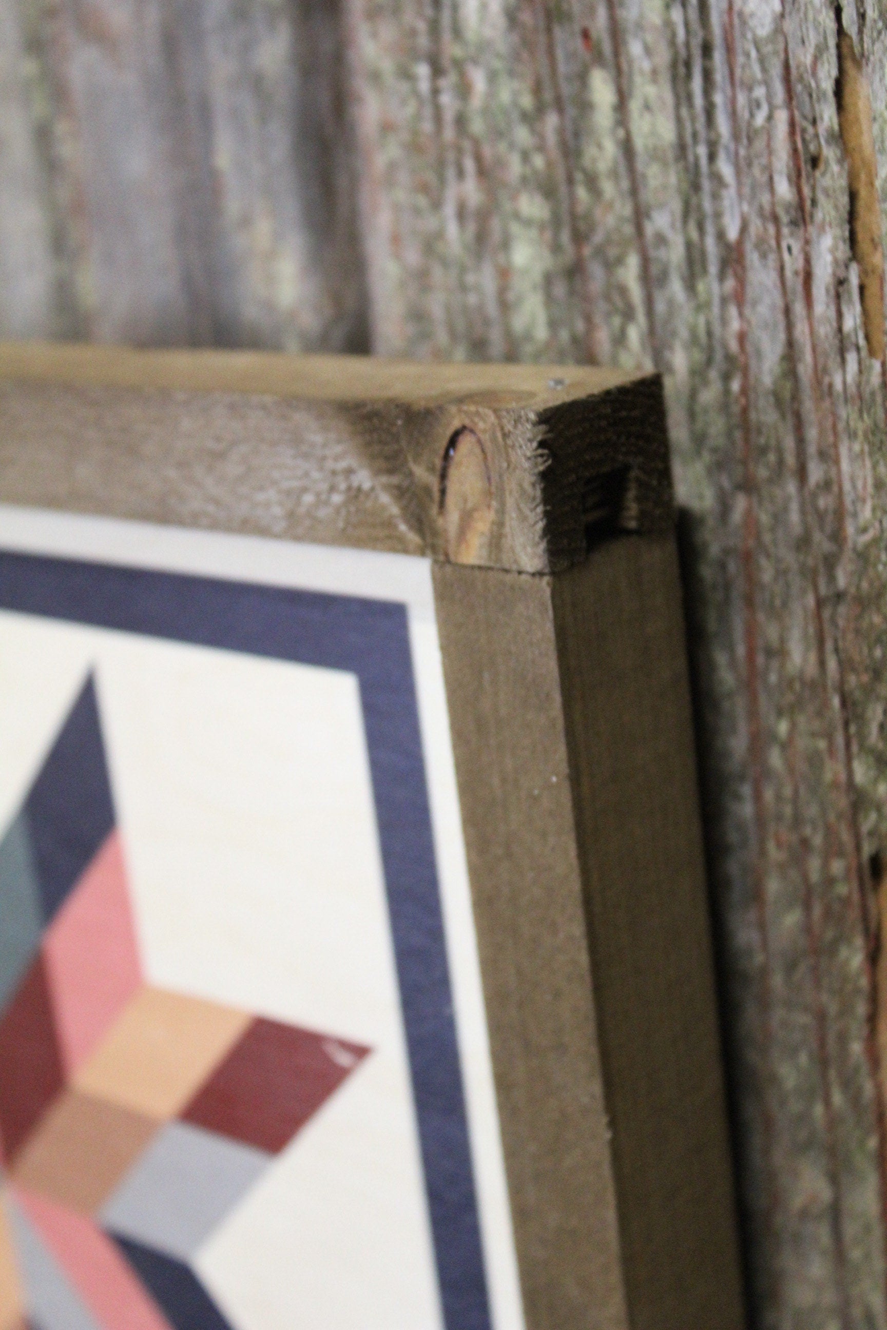 Star Triangle Barn Quilt Wood Sign Stylized Geometric Origami Pastel Square Pattern Block Wall Art Farmhouse Primitive Rustic