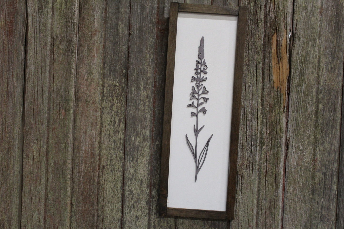 Lavender Sign Plant Raised 3D Botanical Plant Organic Purple Herb Decoration Minimalist Wall Art Wood Farmhouse Rustic Primitive Simple Soft