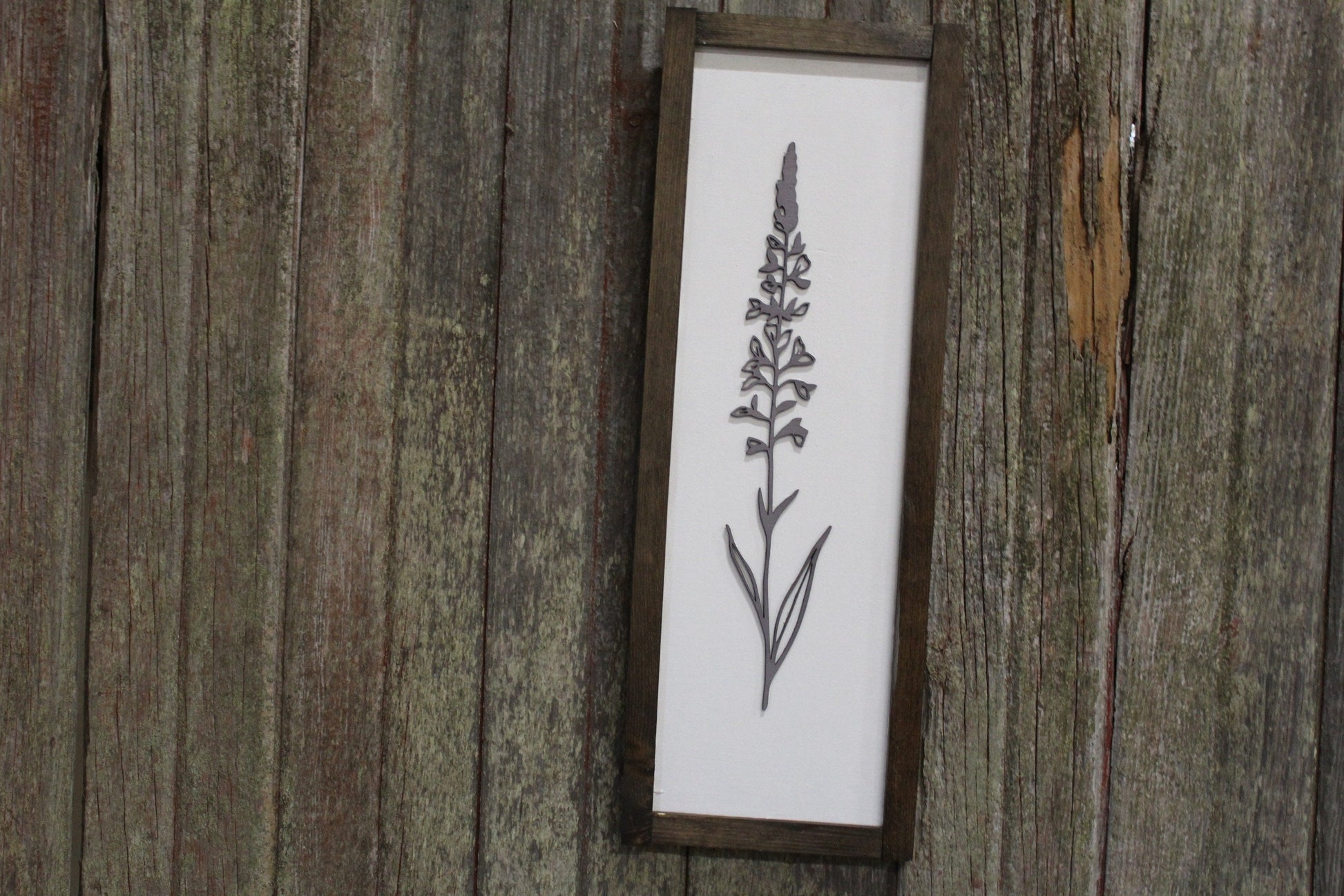 Lavender Sign Plant Raised 3D Botanical Plant Organic Purple Herb Decoration Minimalist Wall Art Wood Farmhouse Rustic Primitive Simple Soft