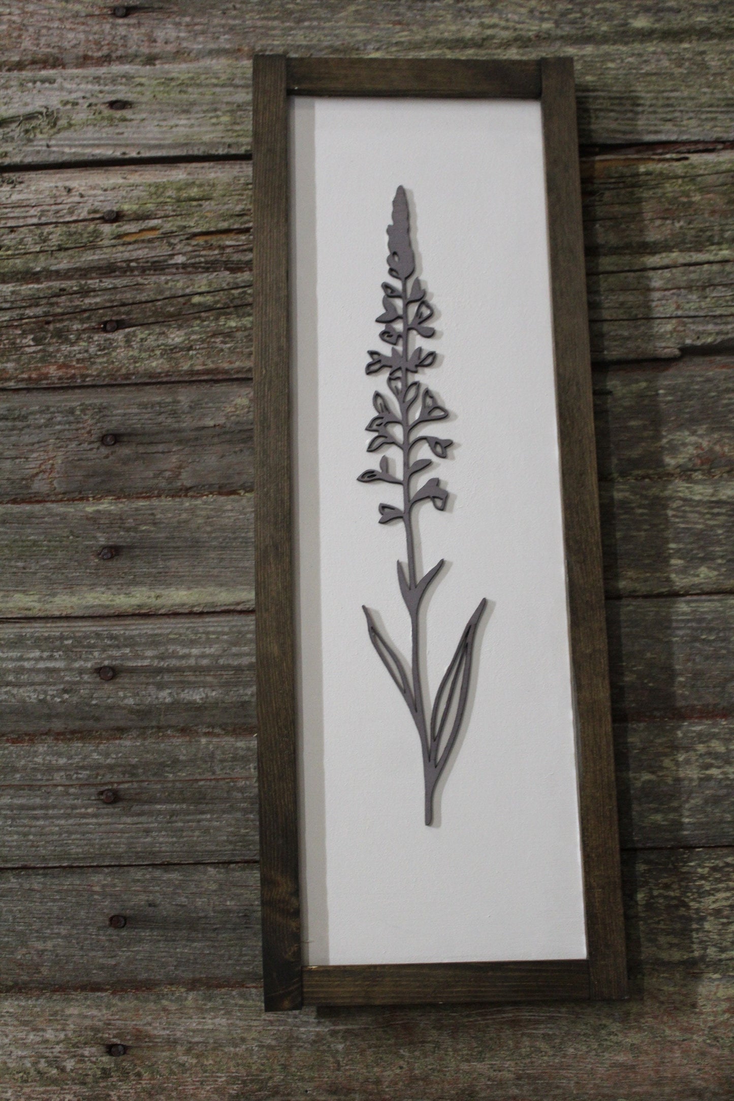 Lavender Sign Plant Raised 3D Botanical Plant Organic Purple Herb Decoration Minimalist Wall Art Wood Farmhouse Rustic Primitive Simple Soft