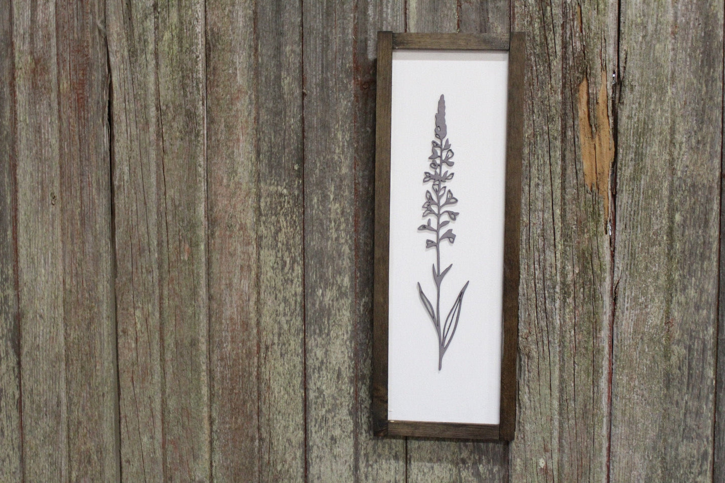 Lavender Sign Plant Raised 3D Botanical Plant Organic Purple Herb Decoration Minimalist Wall Art Wood Farmhouse Rustic Primitive Simple Soft