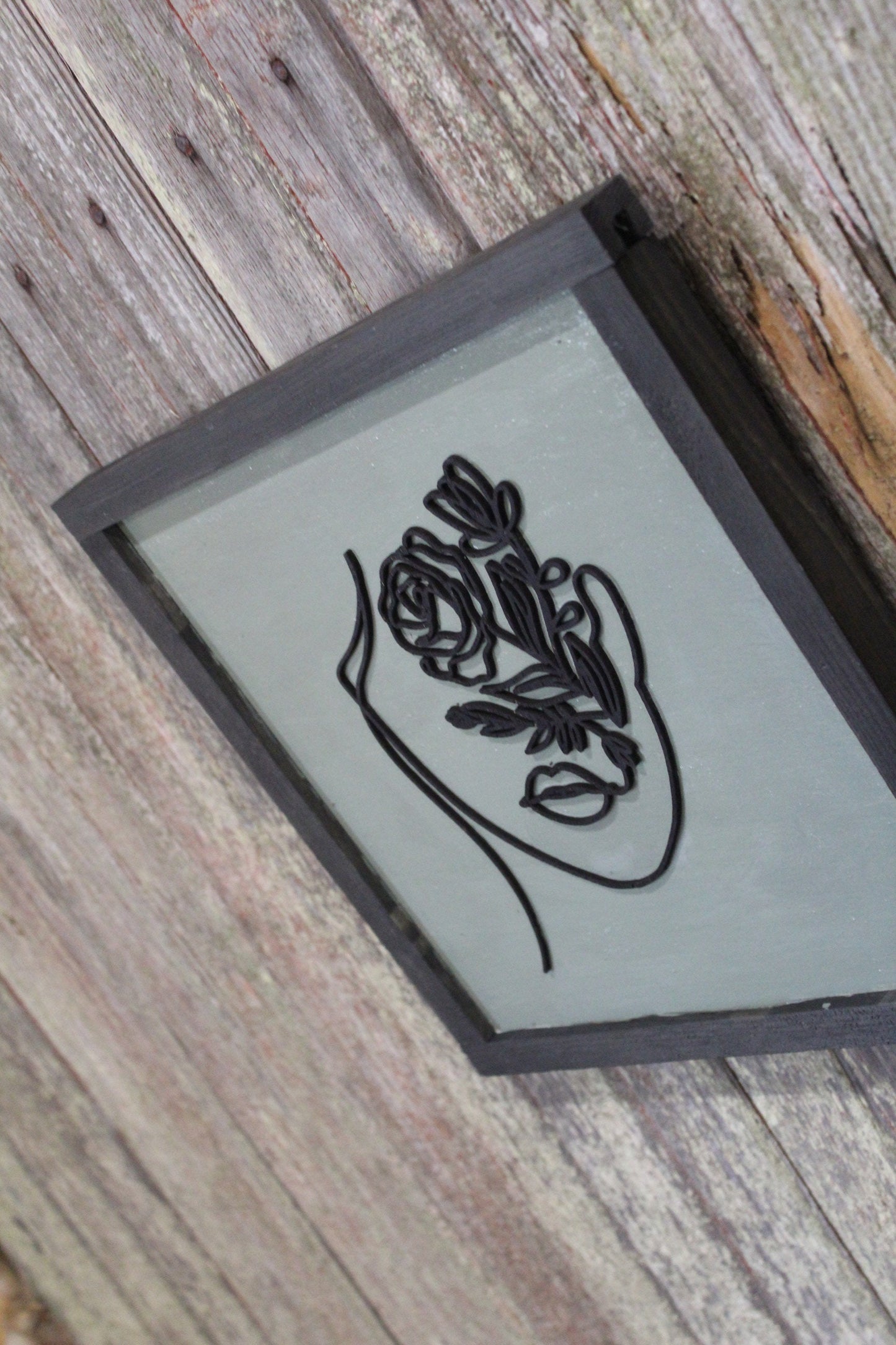 Woman's Face Lady Wood Sign Plant Flowers Organic Botanical Salon Beauty Shop 3D Raised Décor Decoration Minimalist Wall Art Handmade