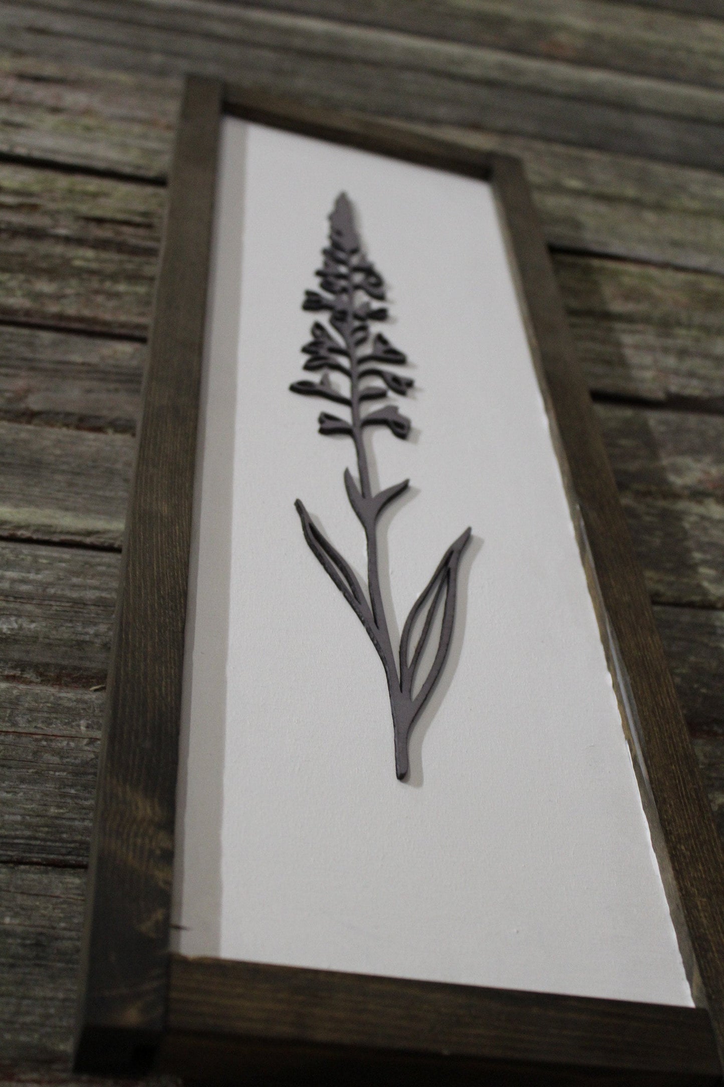 Lavender Sign Plant Raised 3D Botanical Plant Organic Purple Herb Decoration Minimalist Wall Art Wood Farmhouse Rustic Primitive Simple Soft