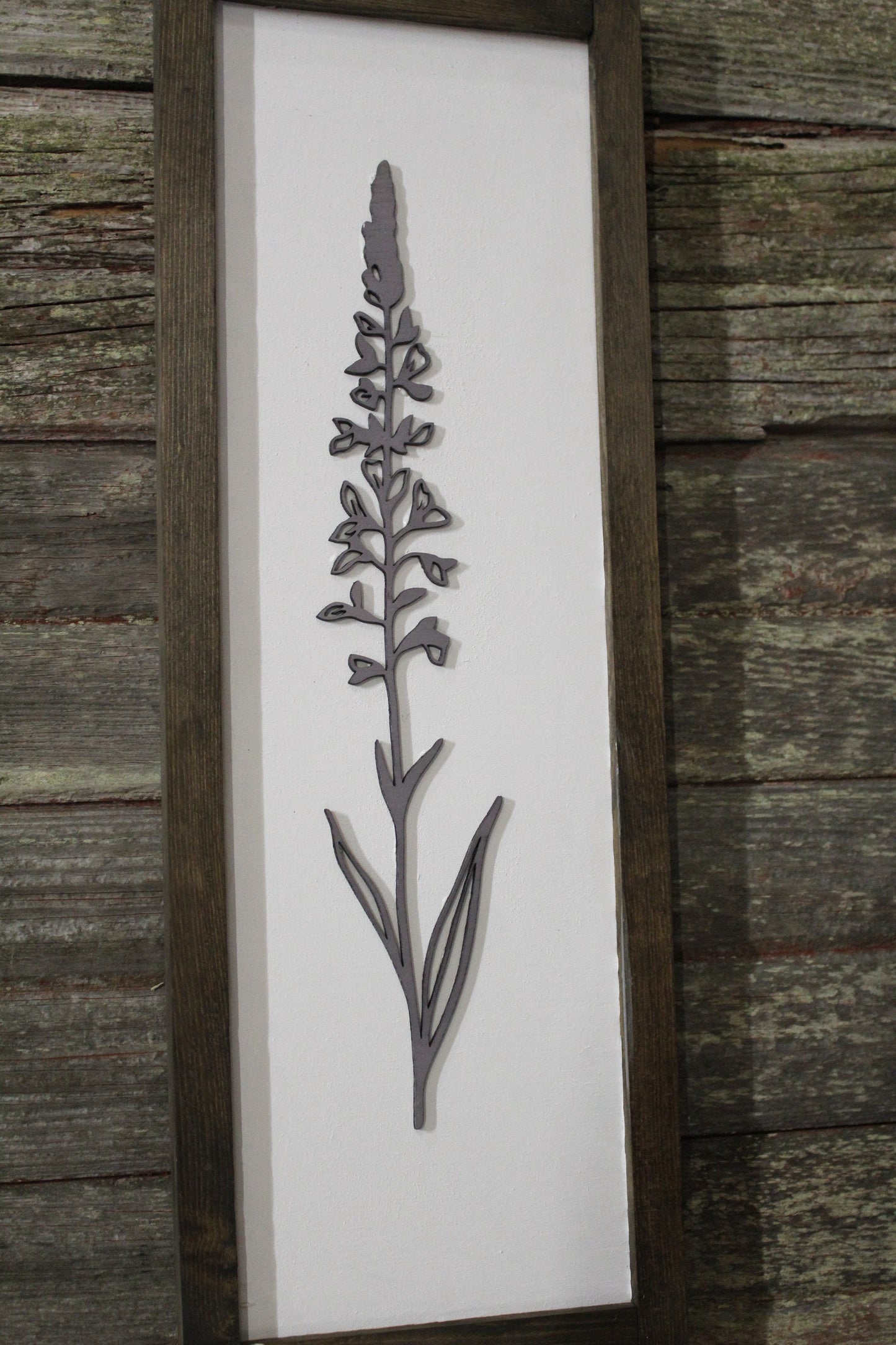 Lavender Sign Plant Raised 3D Botanical Plant Organic Purple Herb Decoration Minimalist Wall Art Wood Farmhouse Rustic Primitive Simple Soft