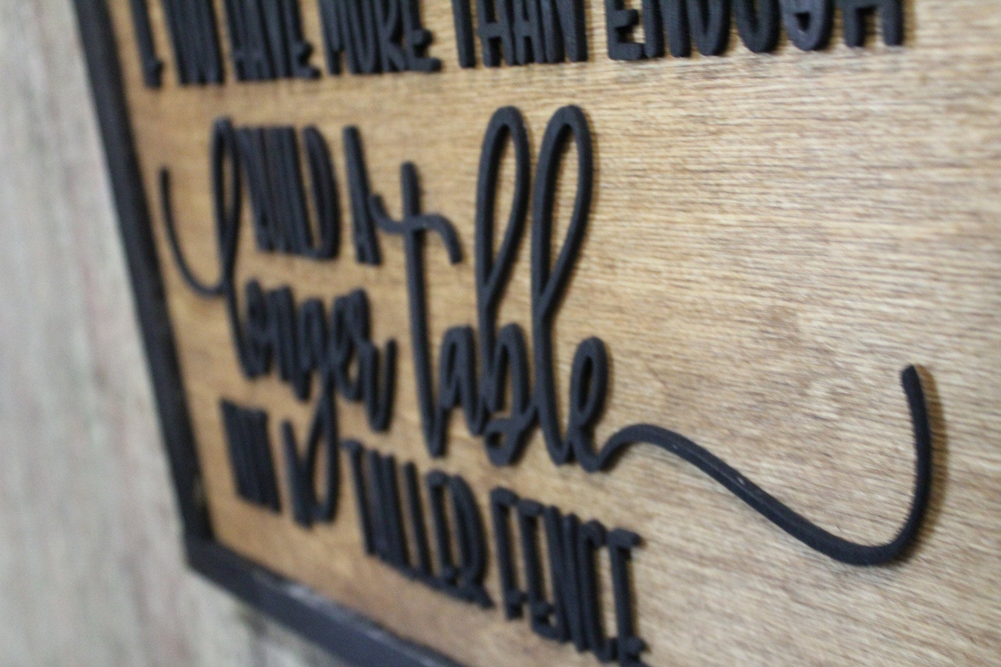 Build A Longer Table Not a Taller Fence Wood Sign Encouragement 3D Raised Text Country Farmhouse Cabin Decor Dining Room Compassion Family