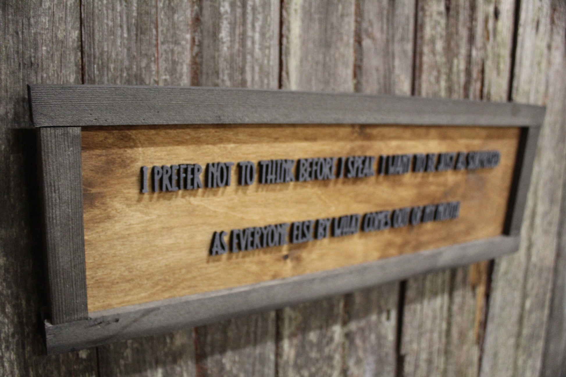 Not To Think Before I Speak I Want To Be Surprised Funny Raised Text Wood Sign Big Mouth Attitude Saying Humor Wall Hanging Gift Sarcastic