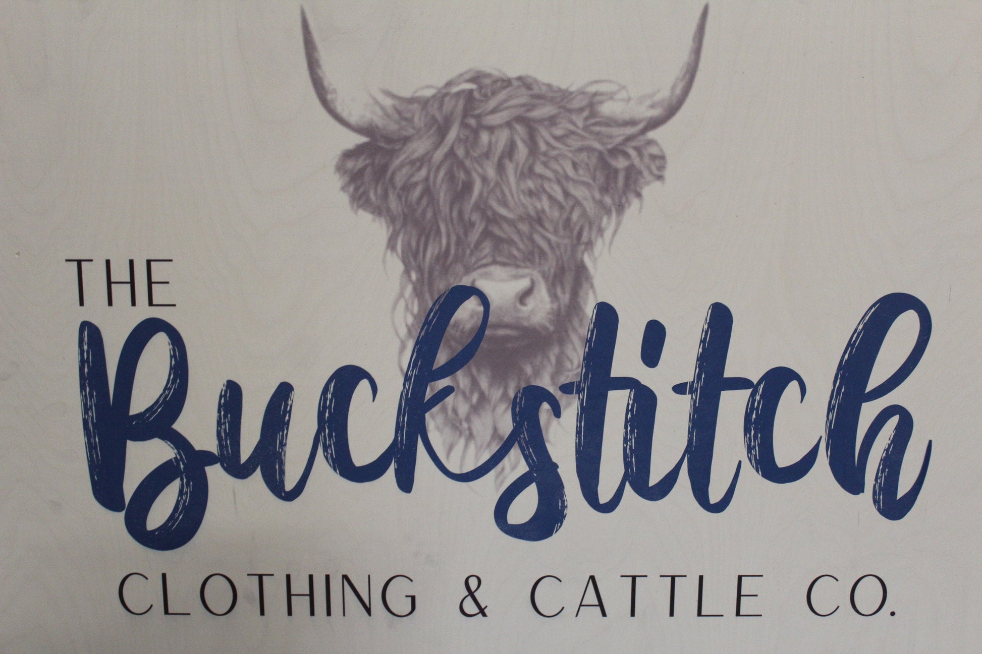Highland Cow Custom Ranch Sign Logo Printed Over Sized Large Cow Cattle Your Business Logo Scottish Western Rustic Cabin Wood Decoration Art