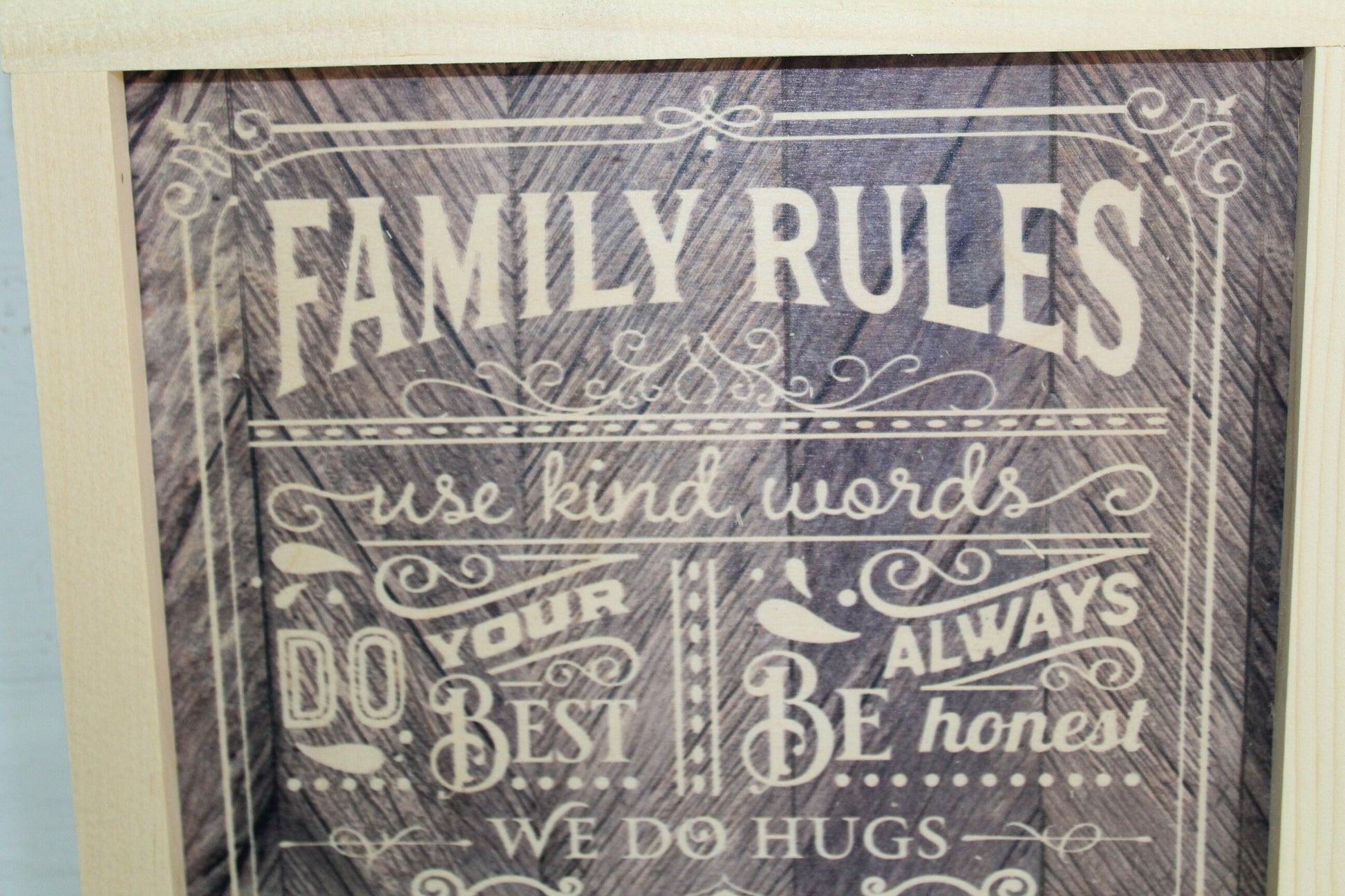 Family Rules Wood Sign Primitive Do Your Best Forgive Forget Love One Another Wall Hanging Decoration Decor Rustic Happy Positive