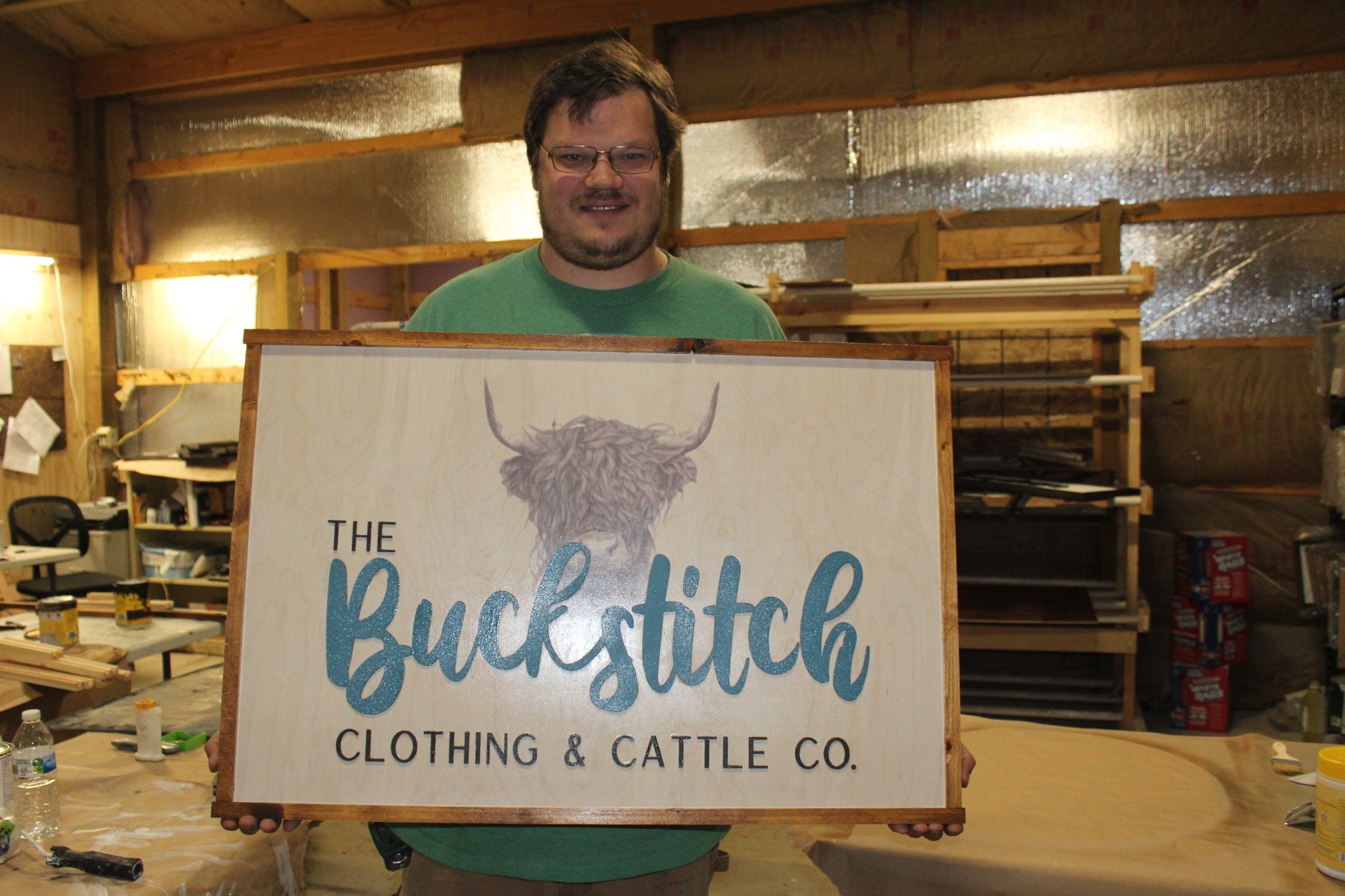 Highland Cow Cattle Company Wood Sign Raised Text Large Printed Scottish Western Country Primitive Clothing Wall Hanging Decoration