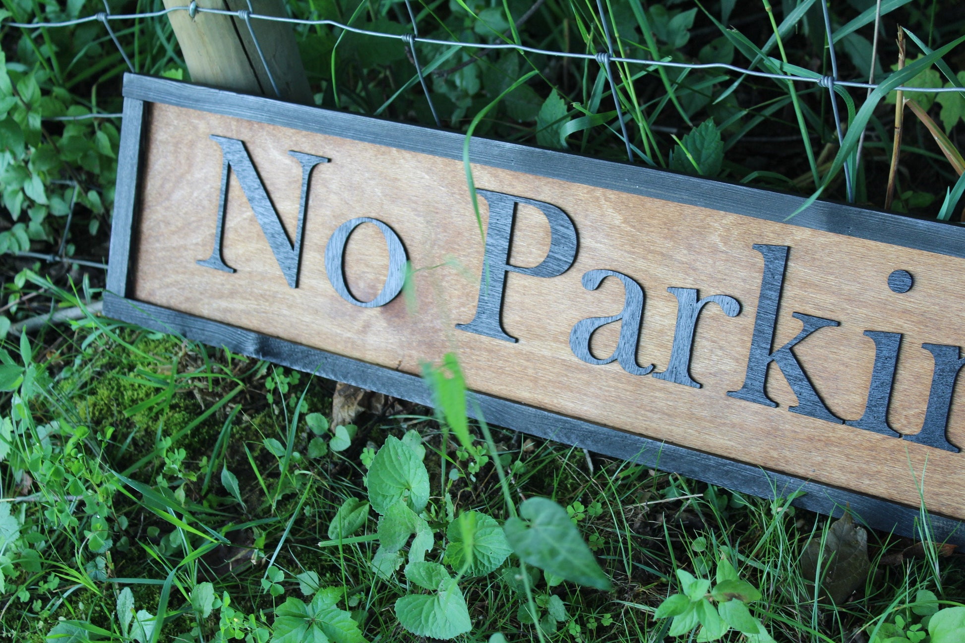 Large Custom No Parking Sign for Retreat Cabin Campground Sign Over-sized Rustic Wood Laser Cut Out 3D Extra Large Directional Sign