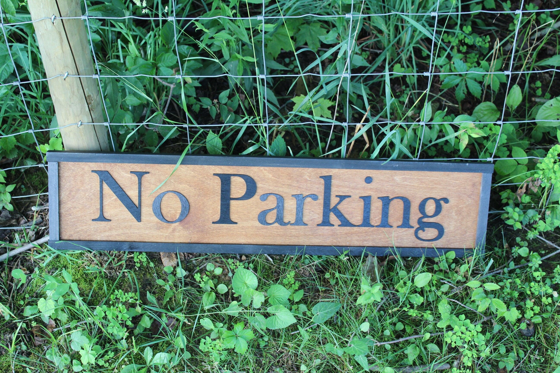 Large Custom No Parking Sign for Retreat Cabin Campground Sign Over-sized Rustic Wood Laser Cut Out 3D Extra Large Directional Sign