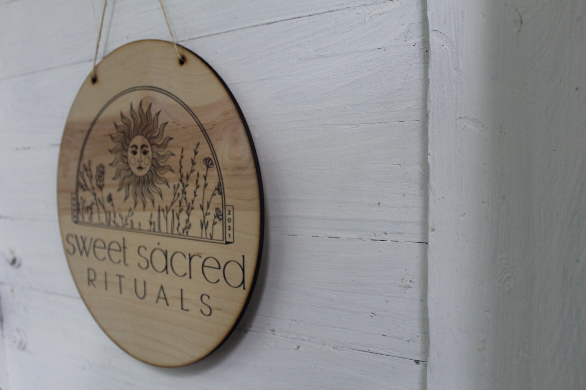 Round Natural Business Sign Your Actual Logo Round Small Business Hanging Personalized Home Decor Minimalist Wall Art Circle Wood Print