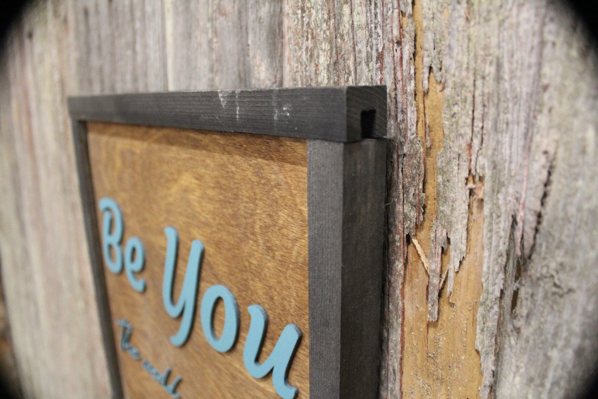 Dorm Room Art Be You The World Will Adjust 3D Raised Text Script Wood Country Primitive Wall Hanging Decoration Gift Motivational Phrase