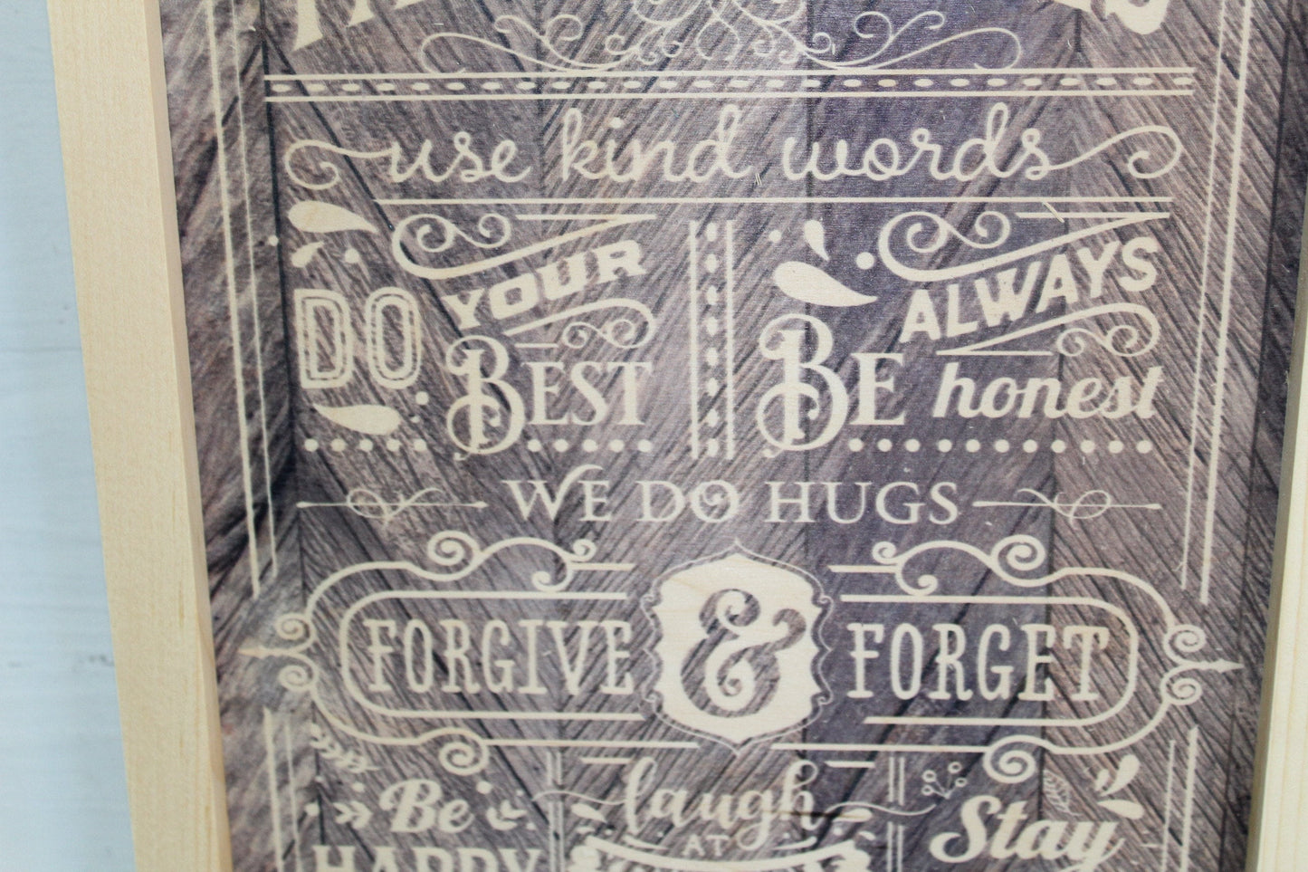 Family Rules Wood Sign Primitive Do Your Best Forgive Forget Love One Another Wall Hanging Decoration Decor Rustic Happy Positive