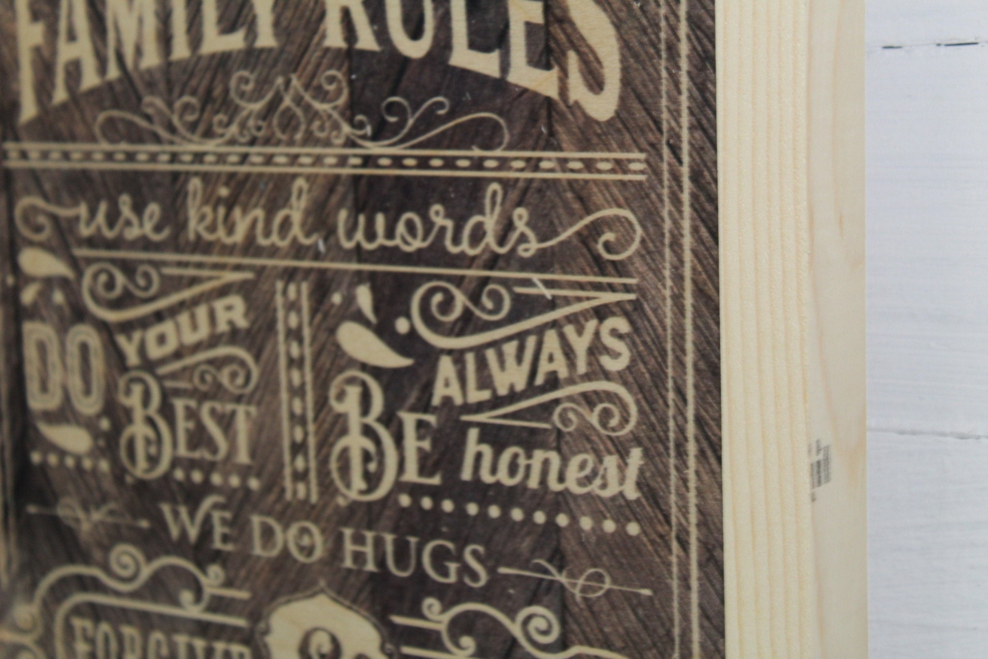 Family Rules Wood Sign Primitive Do Your Best Forgive Forget Love One Another Wall Hanging Decoration Decor Rustic Happy Positive