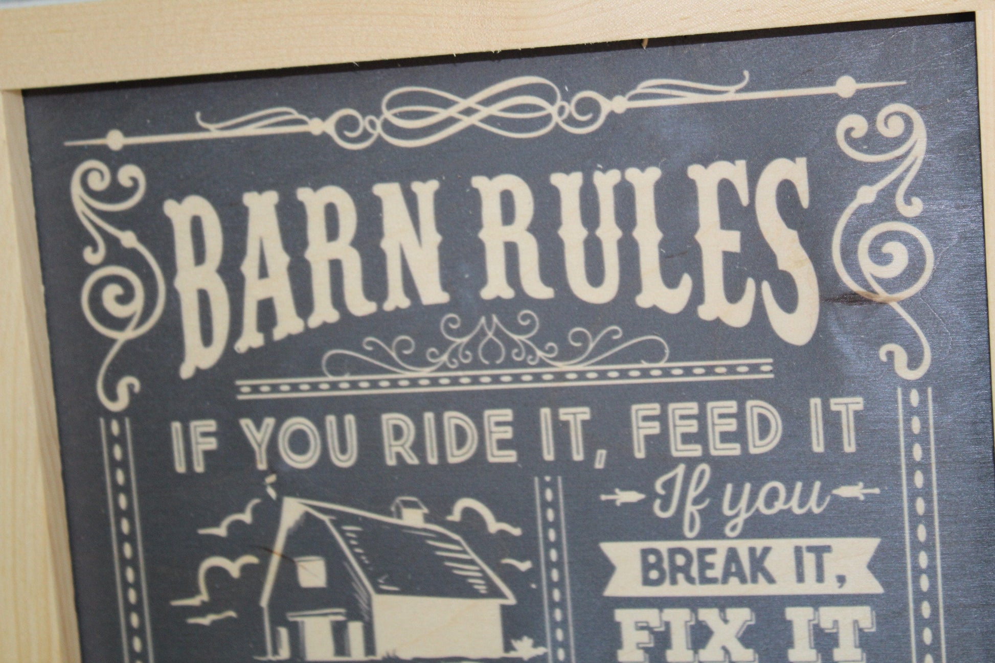 Barn Rules Wood Sign If You Ride It Feed It Rustic Wall Hanging Fall Off Get Back On Cow Farm Life Decoration Hard Work Gift Farmer Western