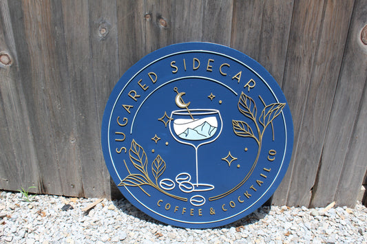 Coffee Shop Cocktail Winery Your Custom Logo 3D Raised Text Business Sign Actual Logo Over Sized Large Entry Entrance Sign Small Business