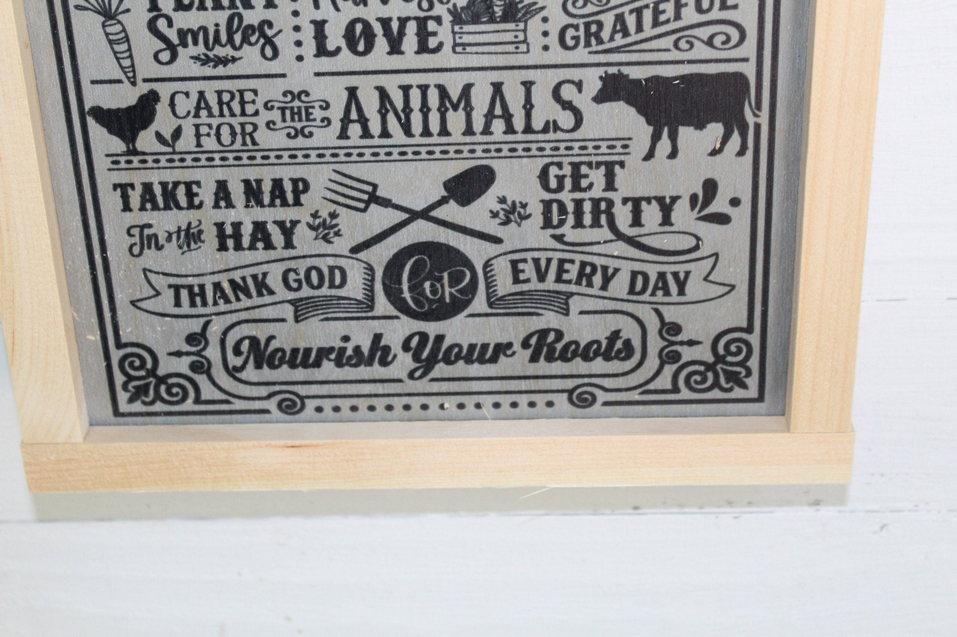 Farmhouse Rules List Wood Sign Farmer Farm Barn Plant Harvest Cow Wall Hanging Simply Work Hard Decoration Standard Principles Rustic Code