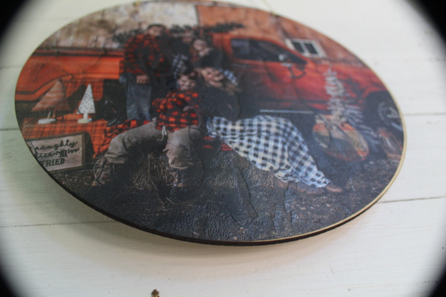 Texture Photo Printed On Wood Round Circle Custom Your Photo Large Rustic Personalized Gift Idea Wood Print Wood Photo Home Decor Textured