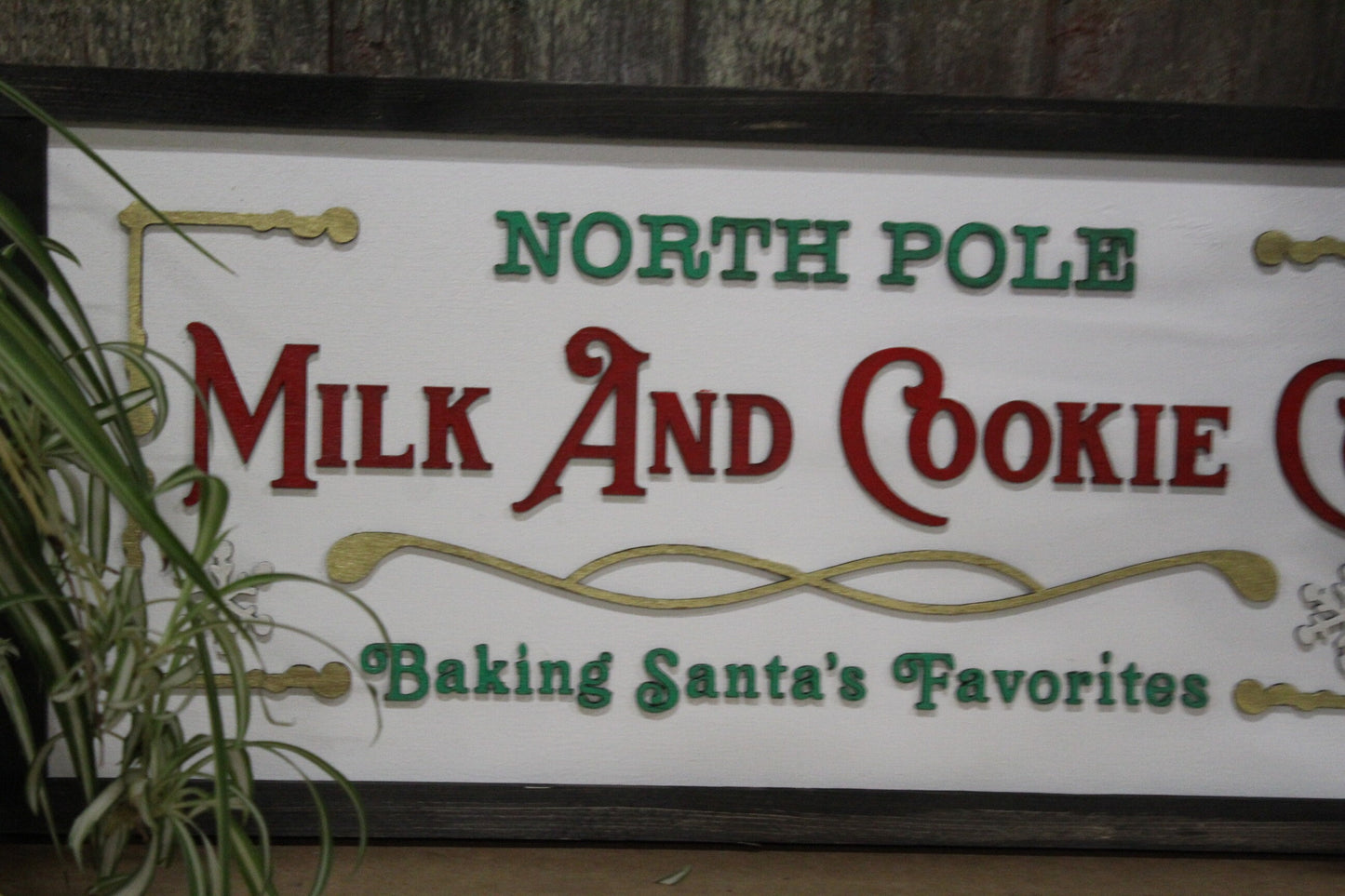Milk and Cookie Company Wood Sign North Pole Baking Santas Favorite Cookies 3D Raised Text Christmas Decoration Wall Advertising