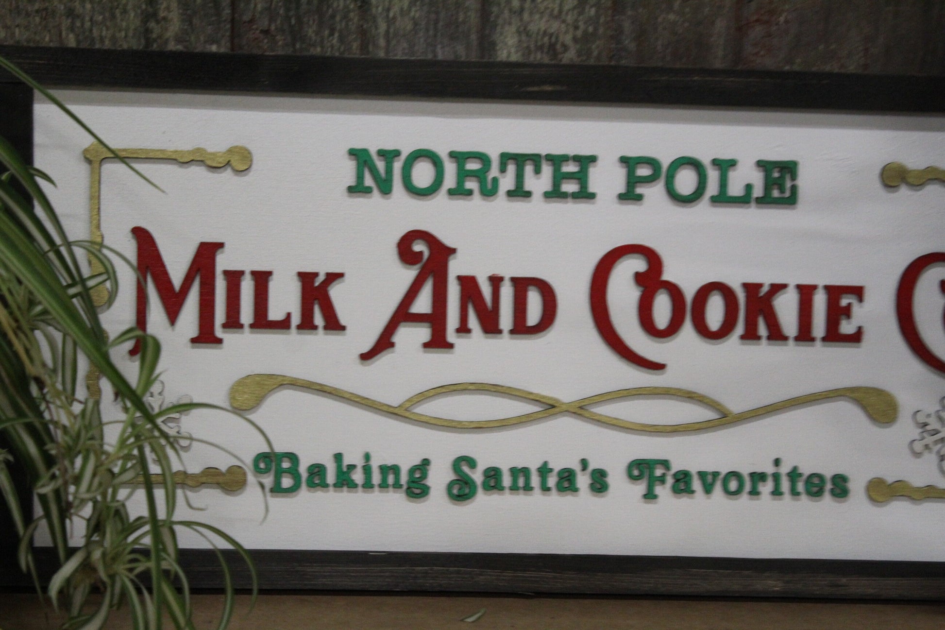 Milk and Cookie Company Wood Sign North Pole Baking Santas Favorite Cookies 3D Raised Text Christmas Decoration Wall Advertising