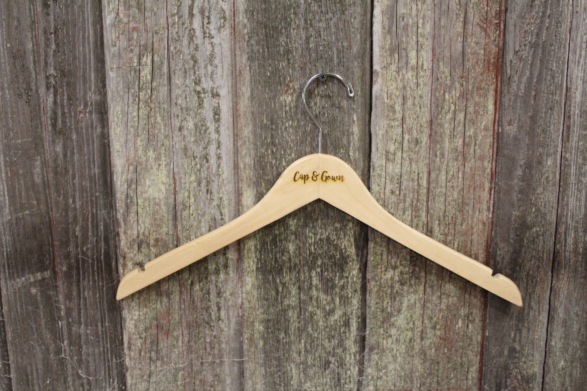 Cap and Gown Graduation Clothes Hanger Engraved Hard Wood Sturdy Dress Suit High School Ceremony Celebration